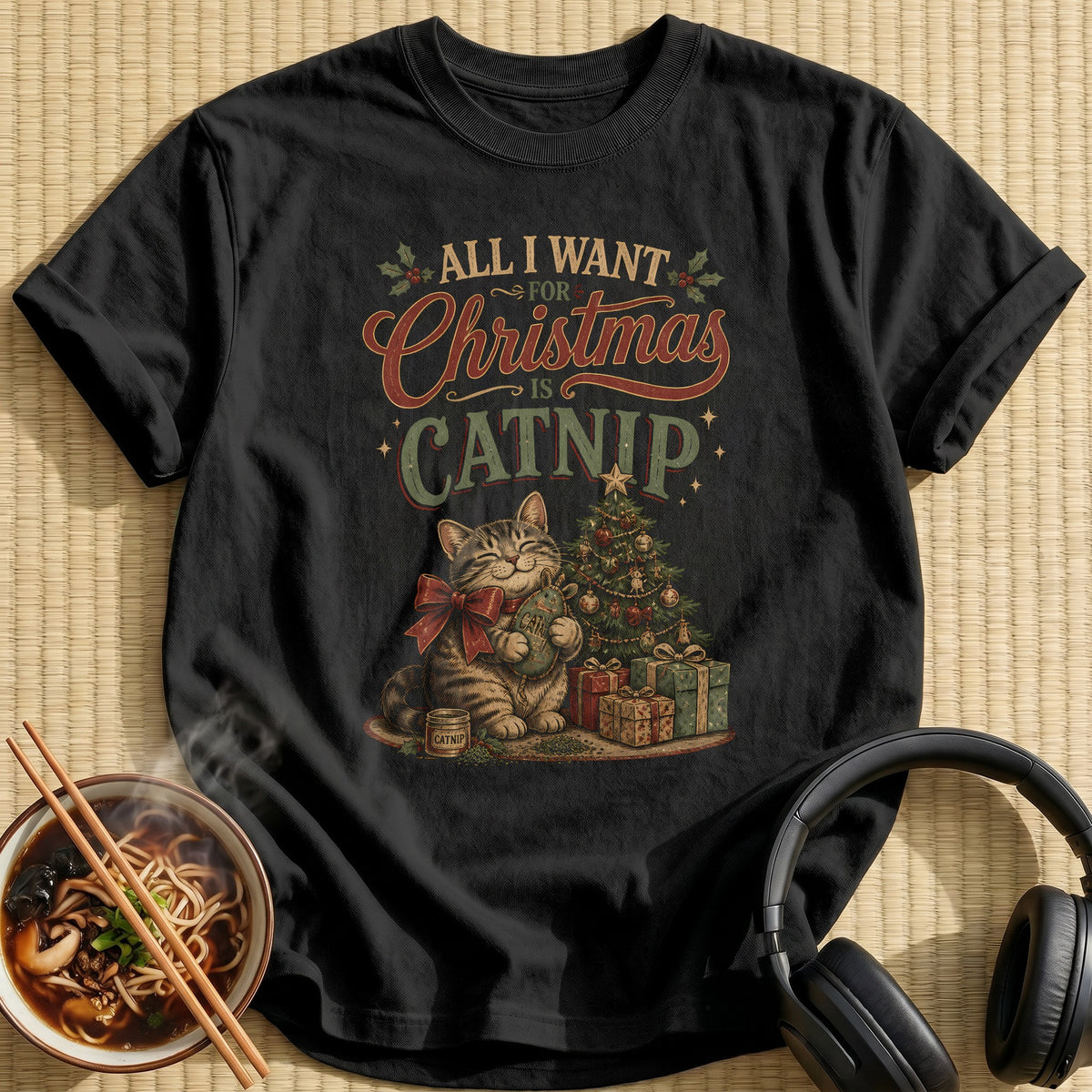 All I Want For Christmas Is Catnip 14 - Black