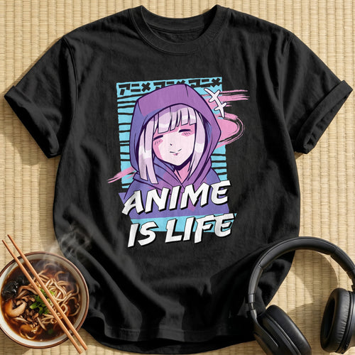 Anime Is Life Hooded Girl - Black