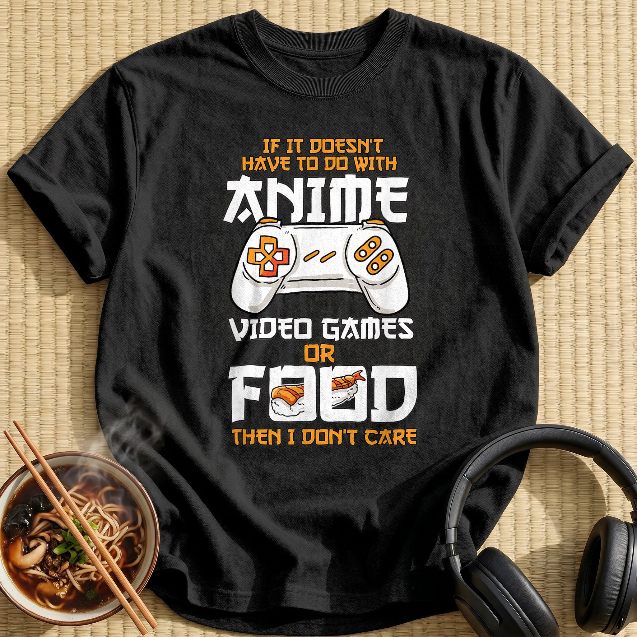 Anime Video Games Or Food - Black