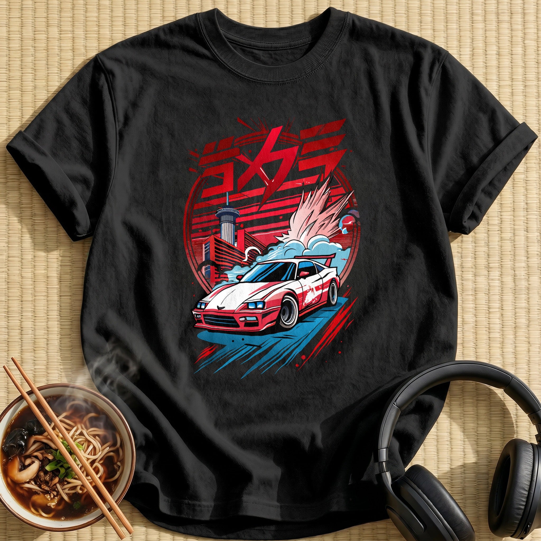 Drifting Sports Car Tokyo Tower - Black