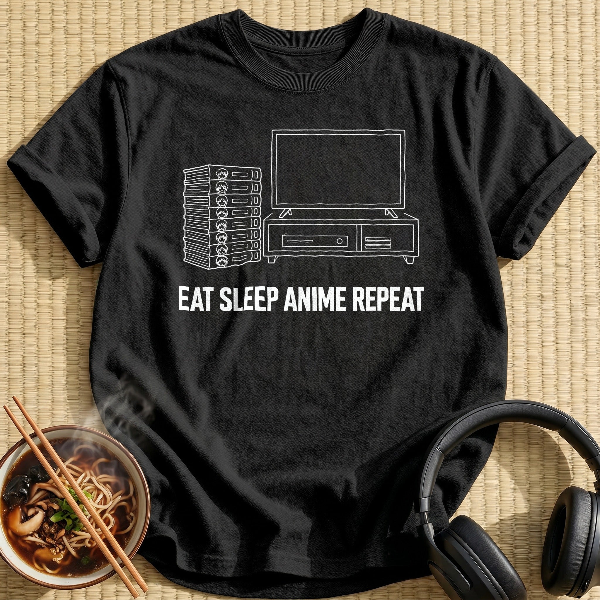 Eat Sleep Anime - Black