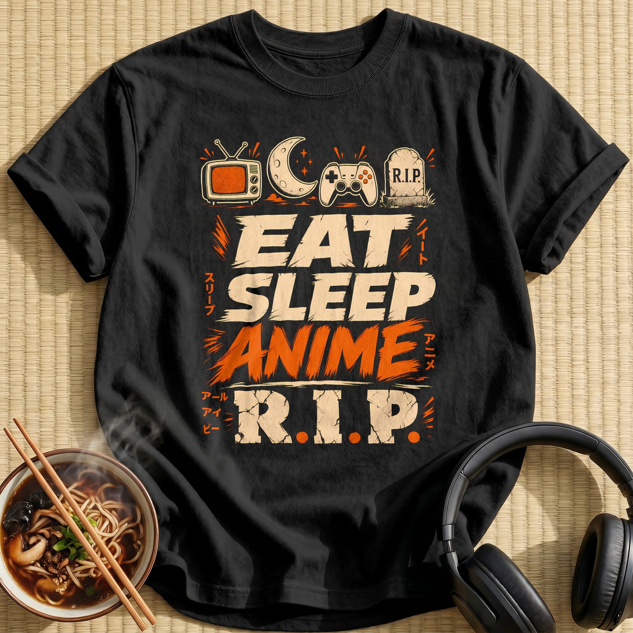 Eat Sleep Anime Rip - Black