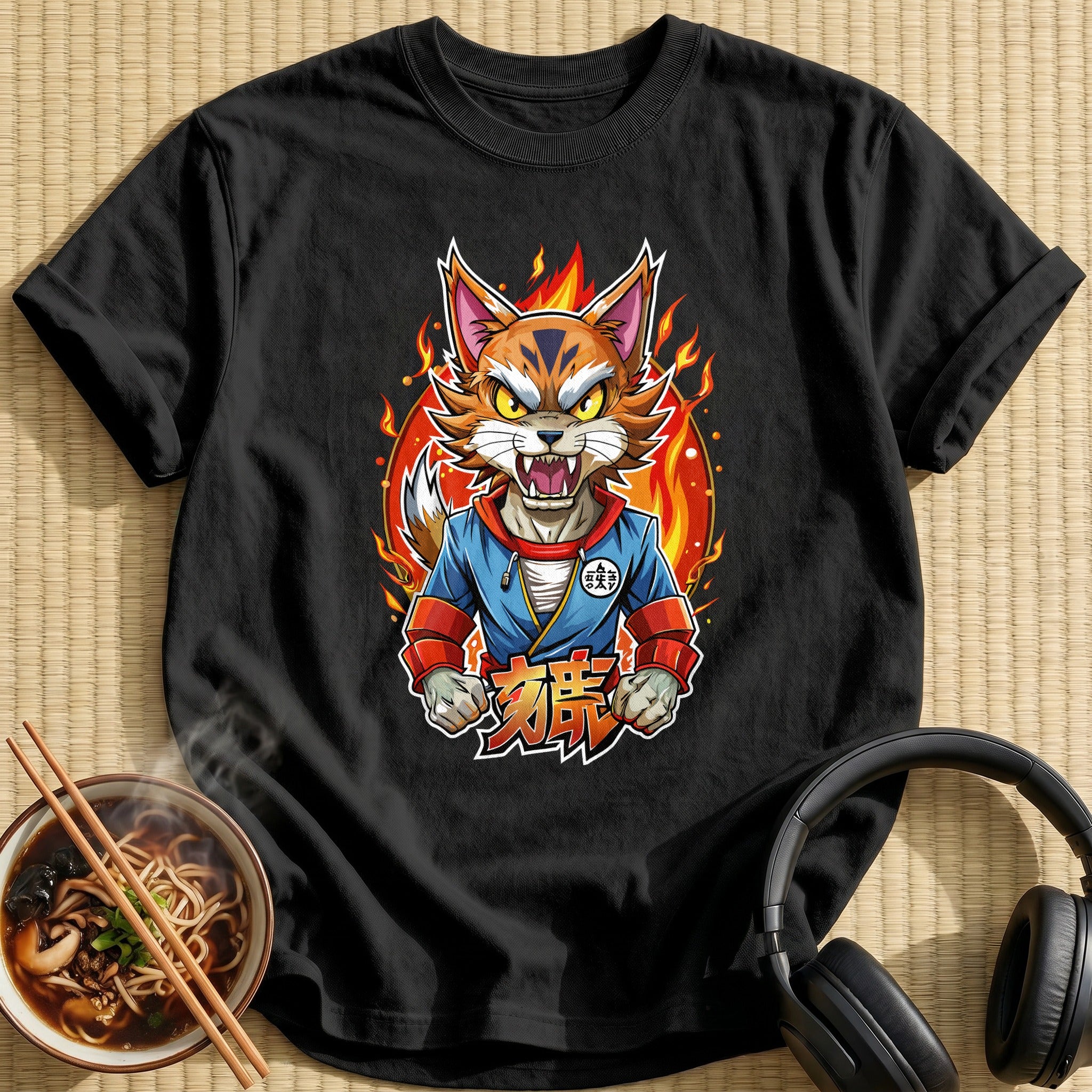 Fierce Fiery Tiger Fighter Mascot - Black