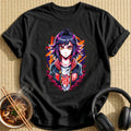 Fierce Glaring Anime Girl Jacket - Black