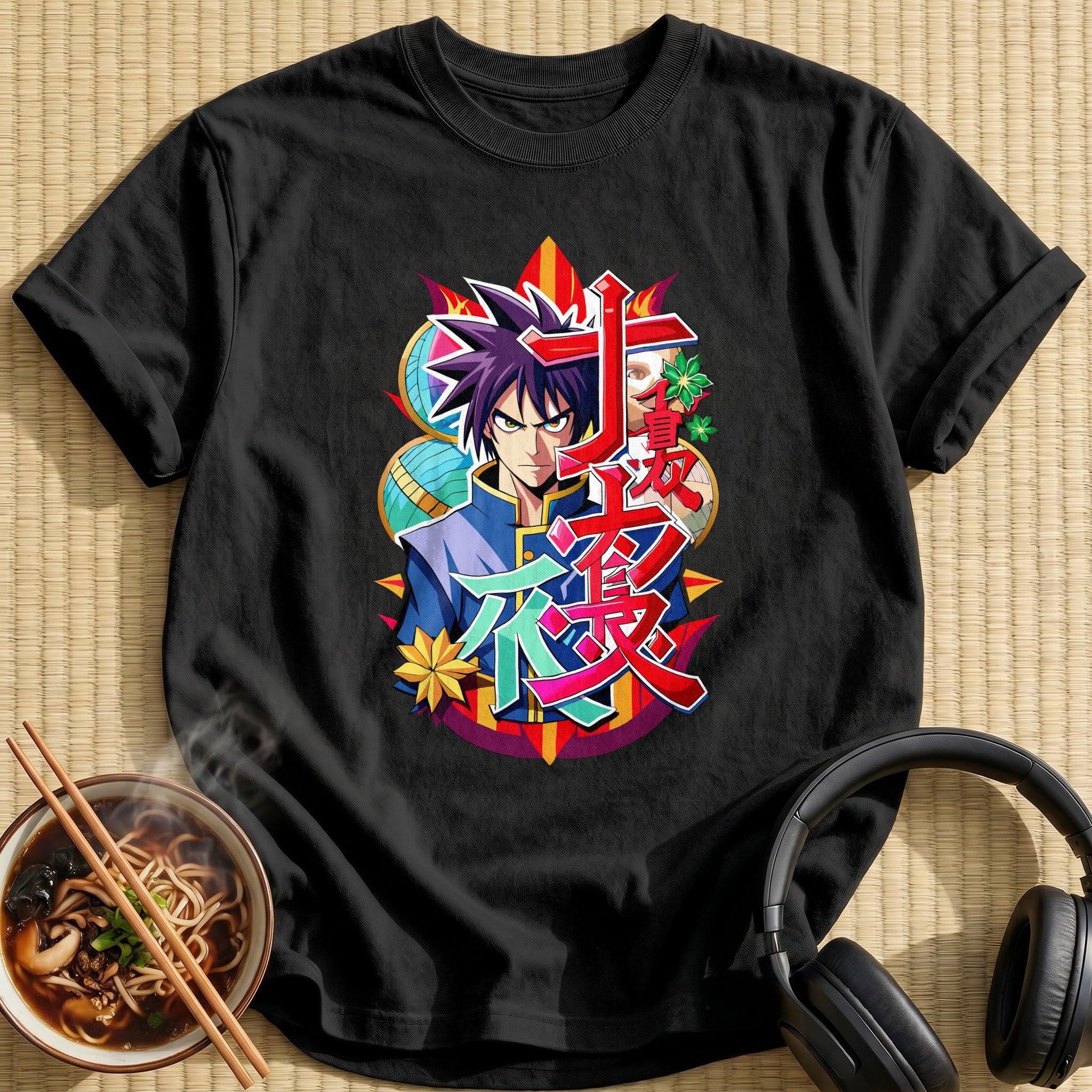 Fierce Spiky Haired Anime Hero - Black