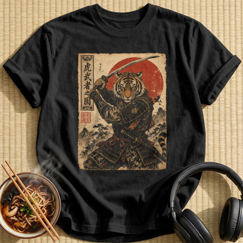 Fierce Tiger Samurai Raising Katana