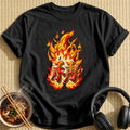 Fiery Japanese Kanji Flame Lettering - Black