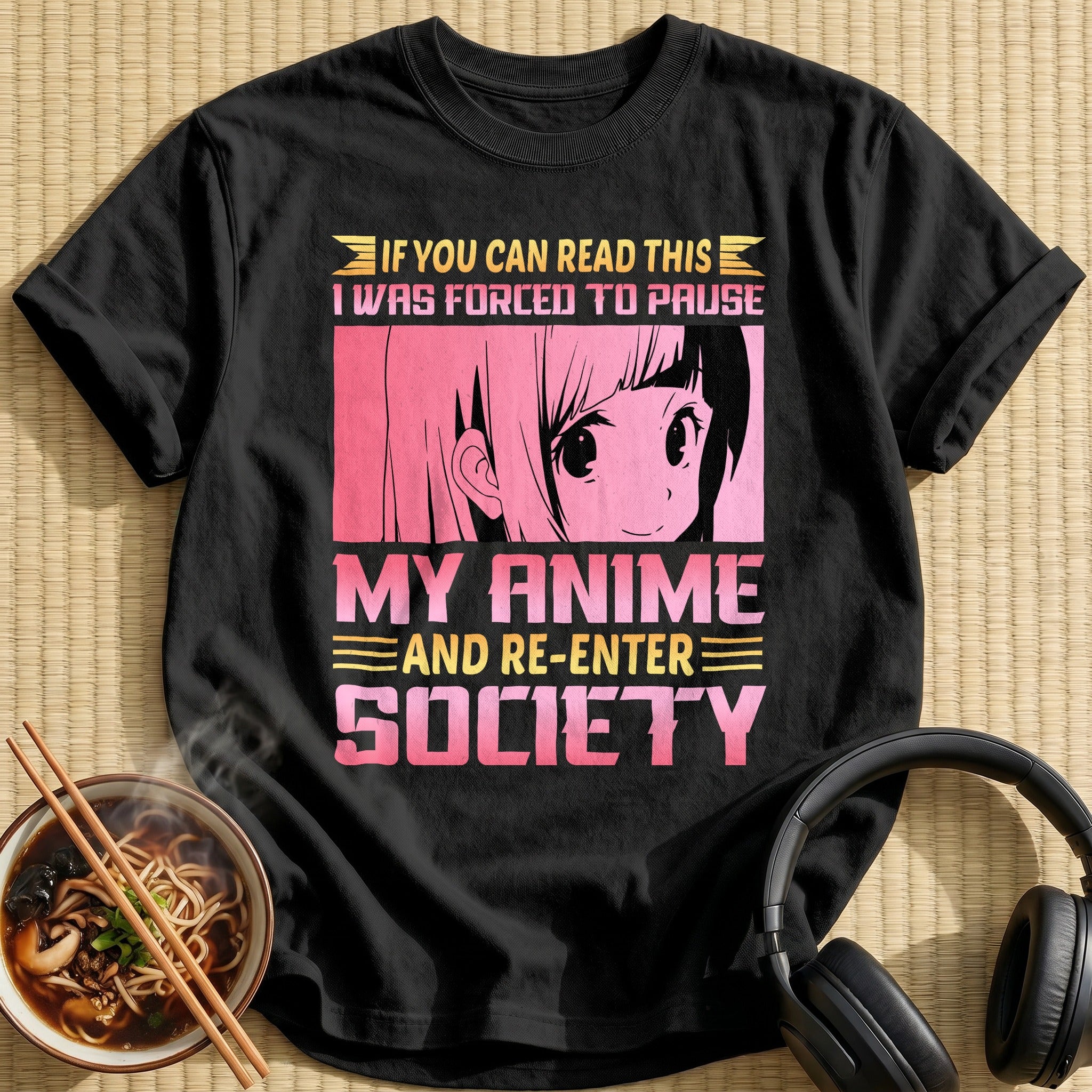 Forced To Pause Anime Society - Black