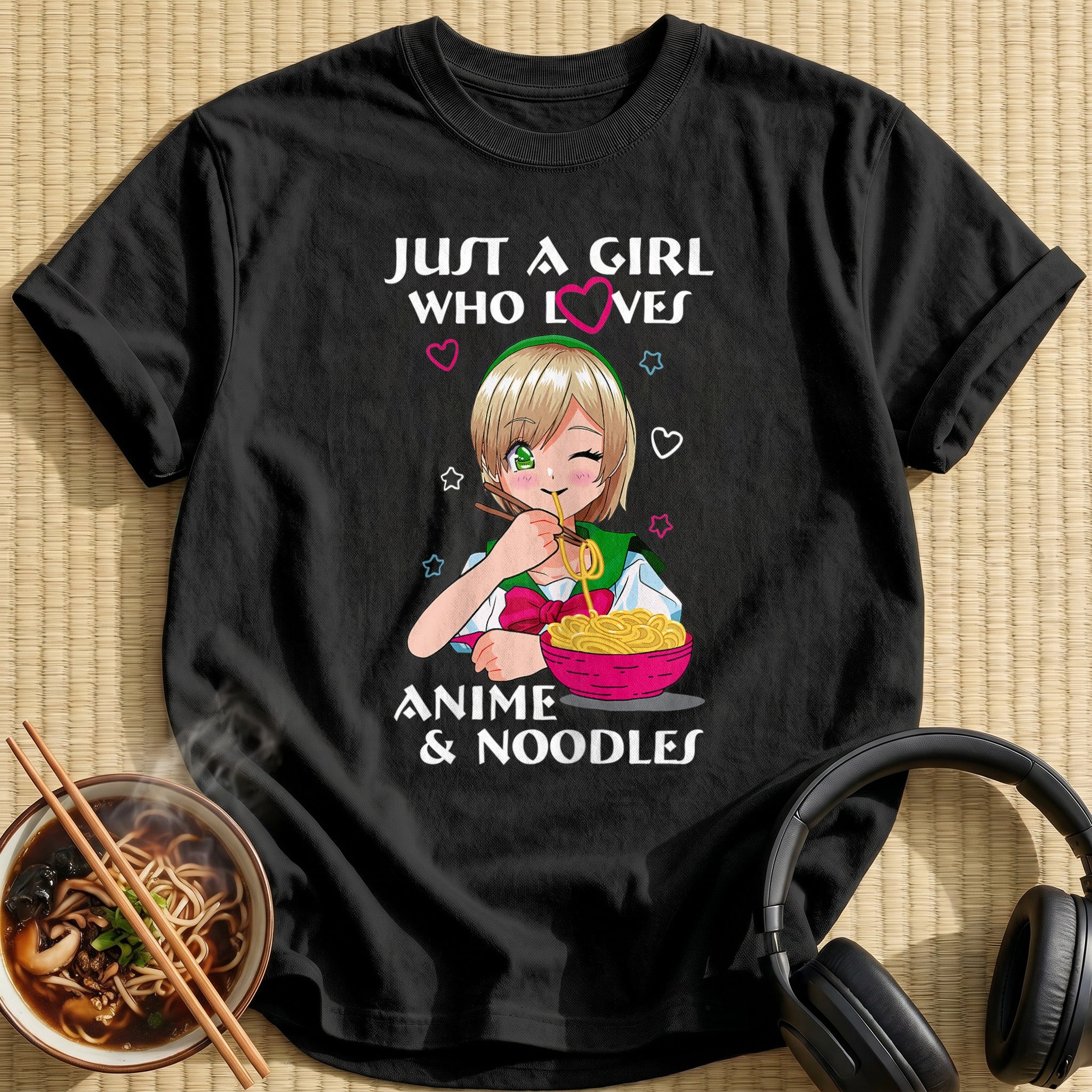 Girl Who Loves Anime Noodles - Black