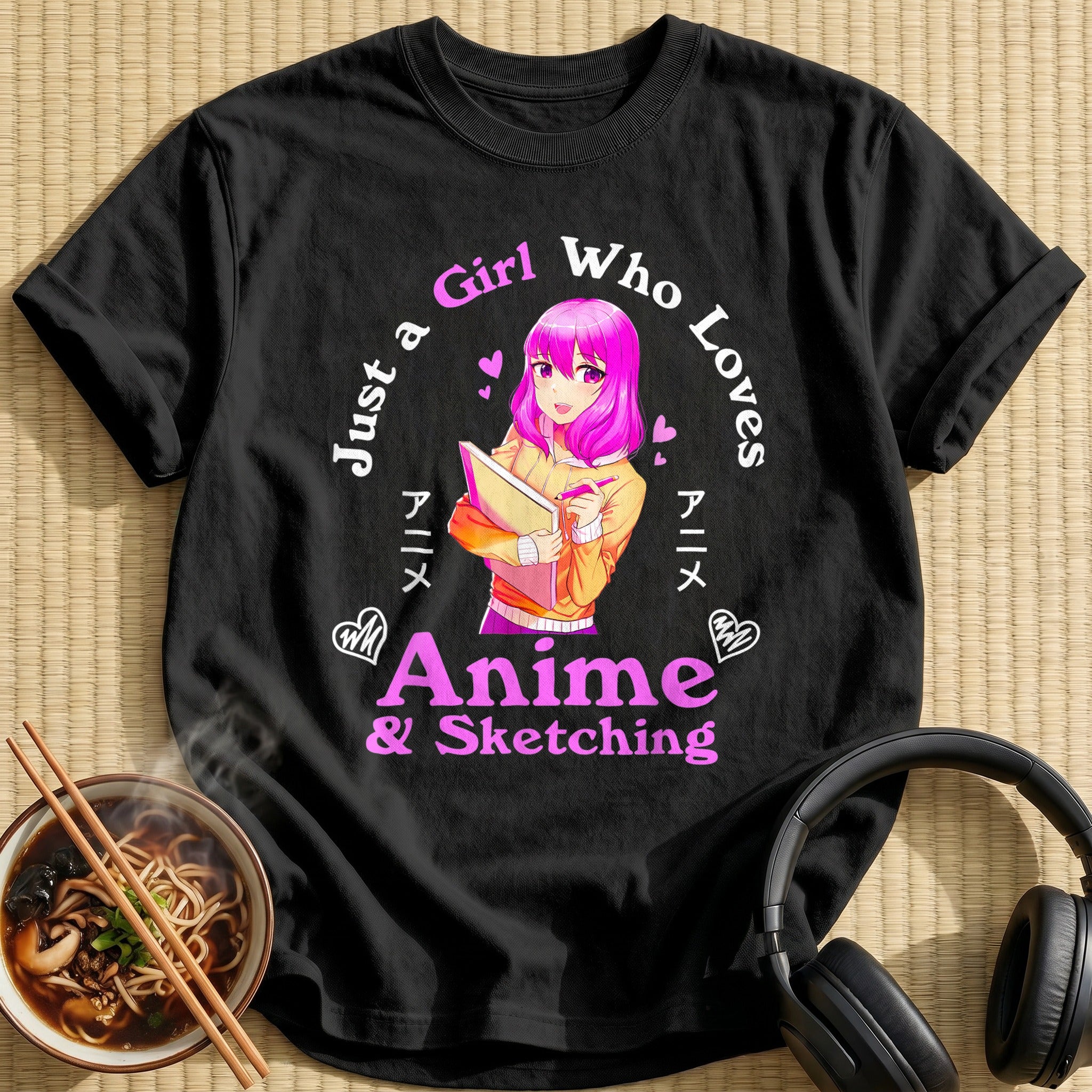 Girl Who Loves Anime Sketching - Black
