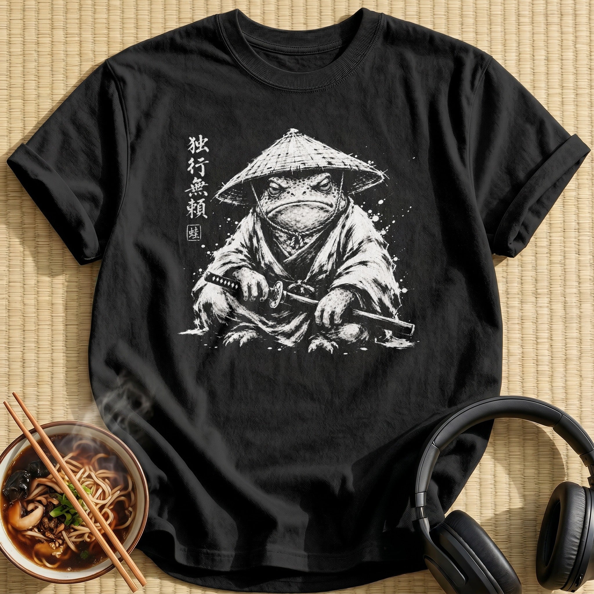 Grumpy Toad Samurai Straw Hat