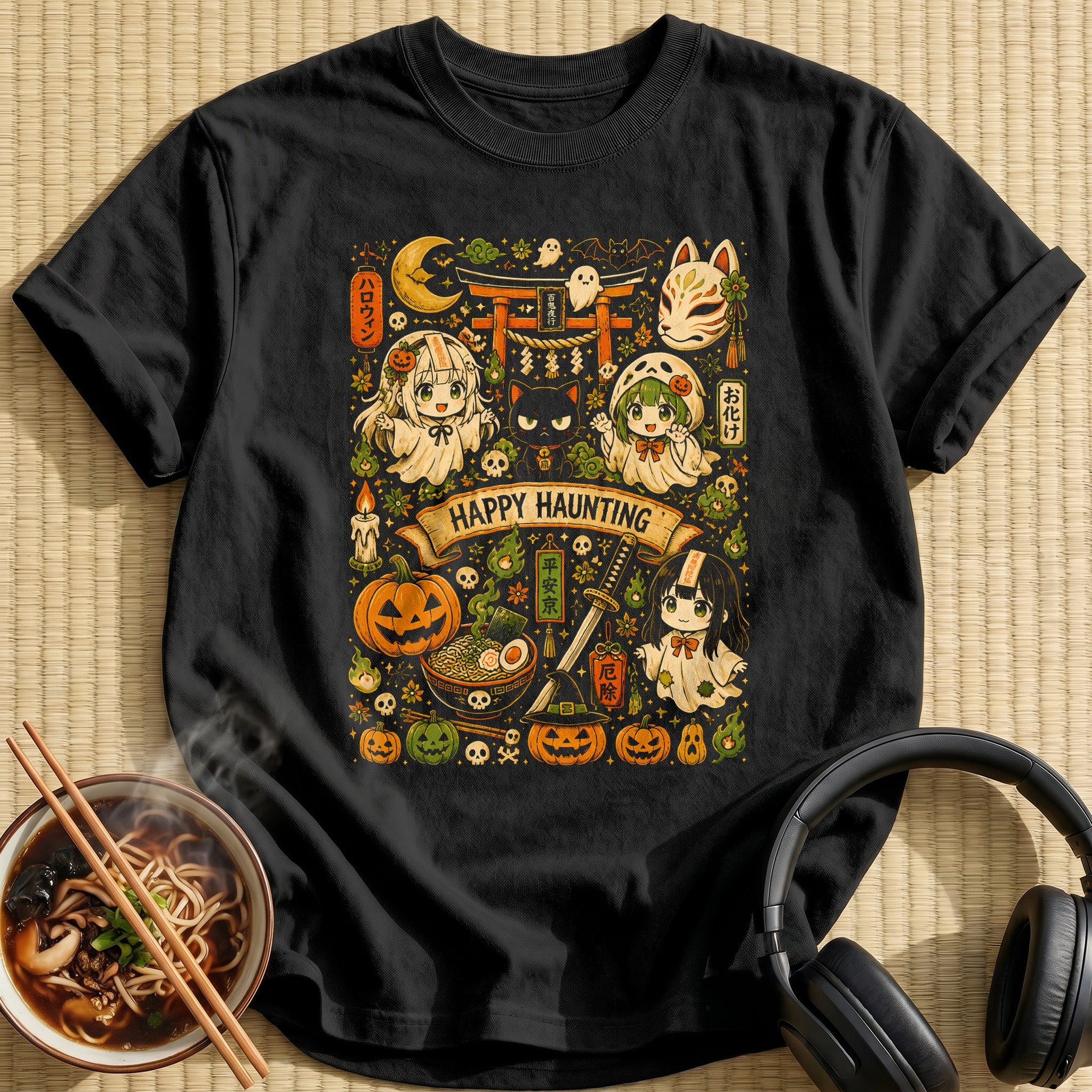 Happy Haunting Doodle - Black
