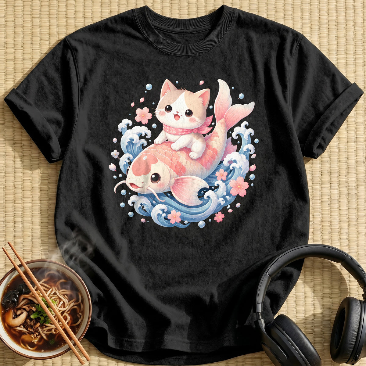Kawaii Cat Koi 35 - Black