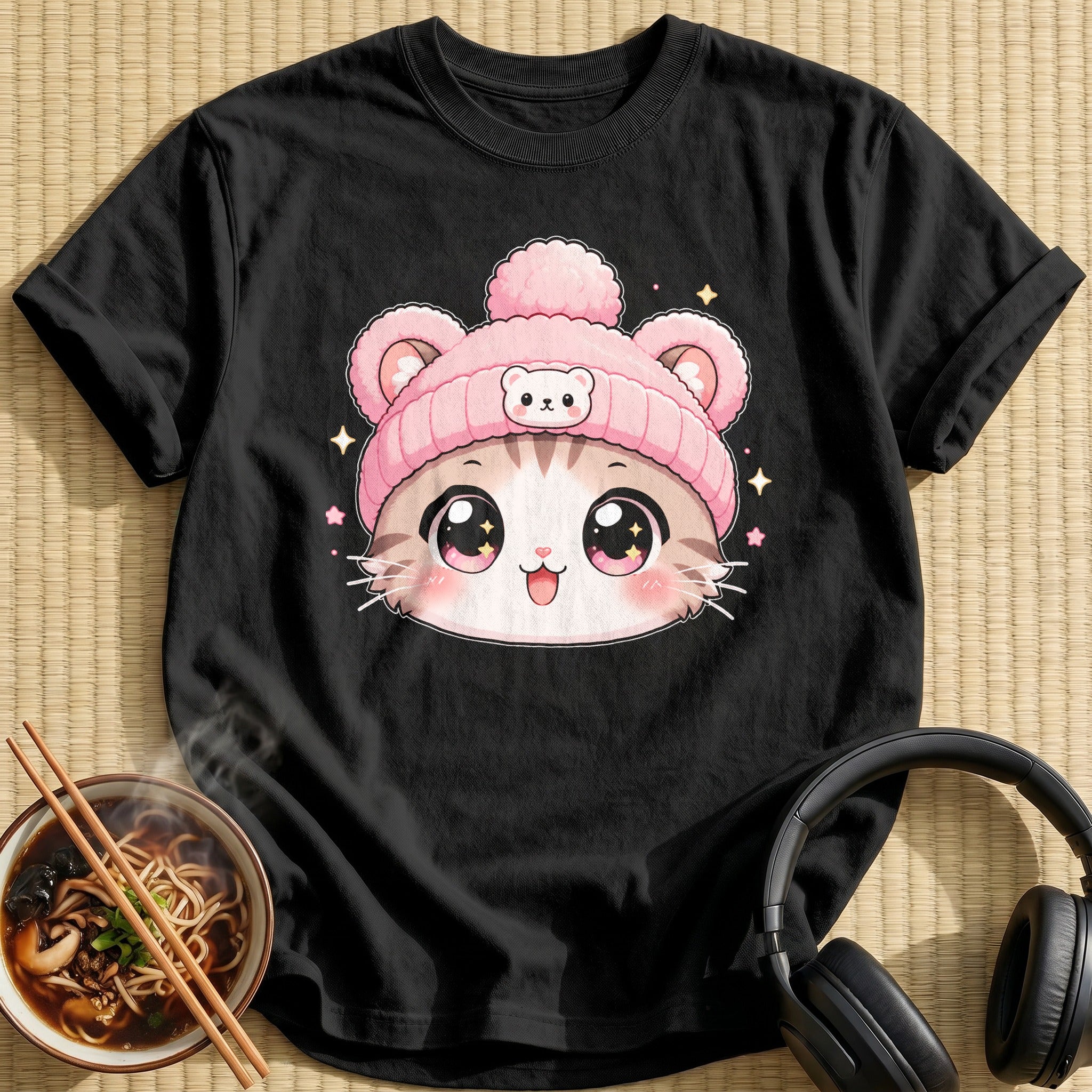Kawaii Cat (Pastel Pink Hat)