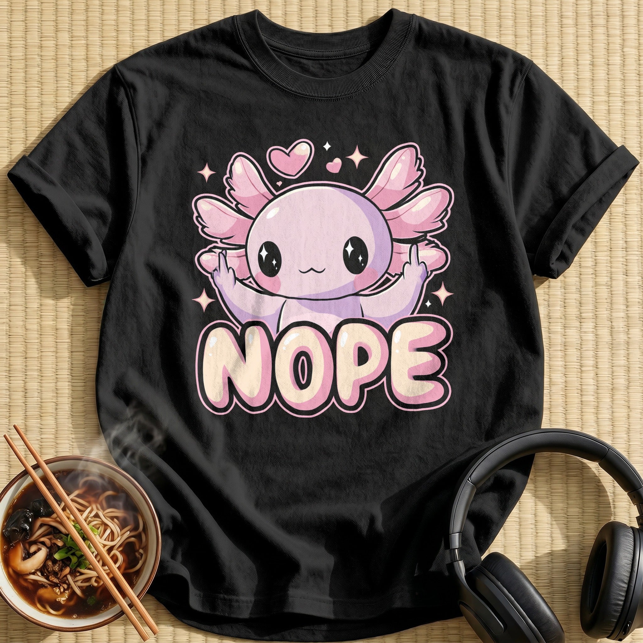 Kawaii Chibi Axolotl Saying Nope