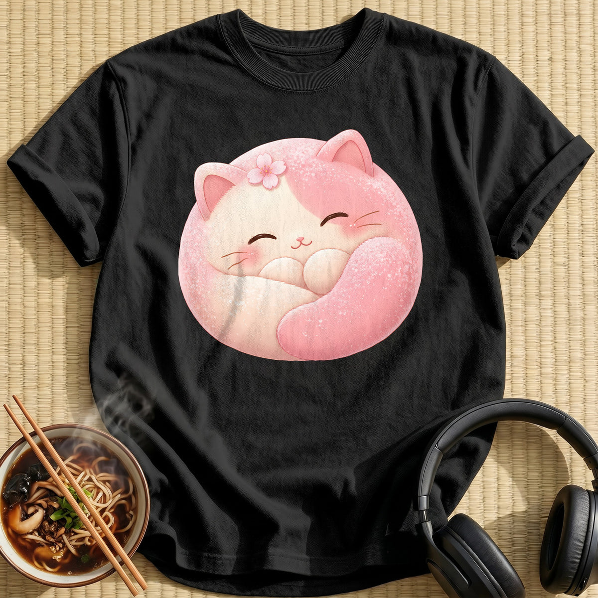 Kawaii Mochi Cat 93 - Black