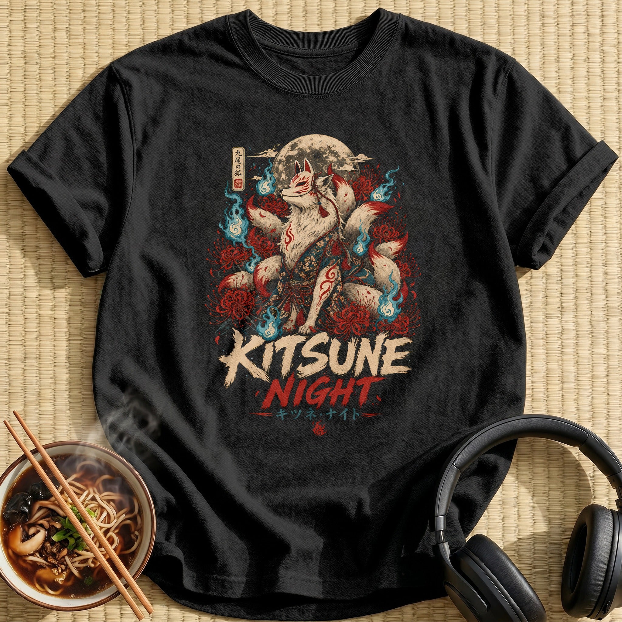 Kitsune Night Anime - Black