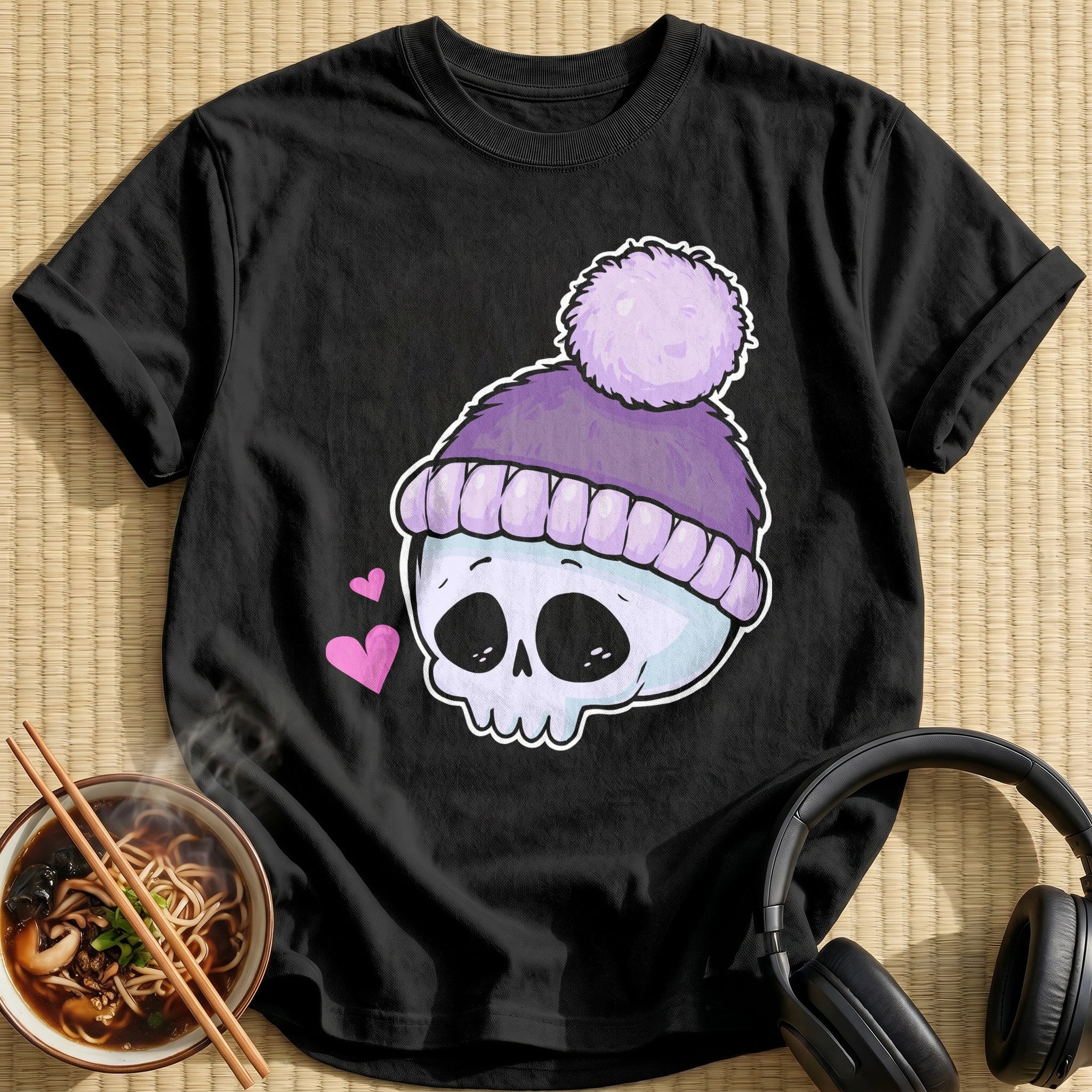 Lavender Pom Beanie Skull