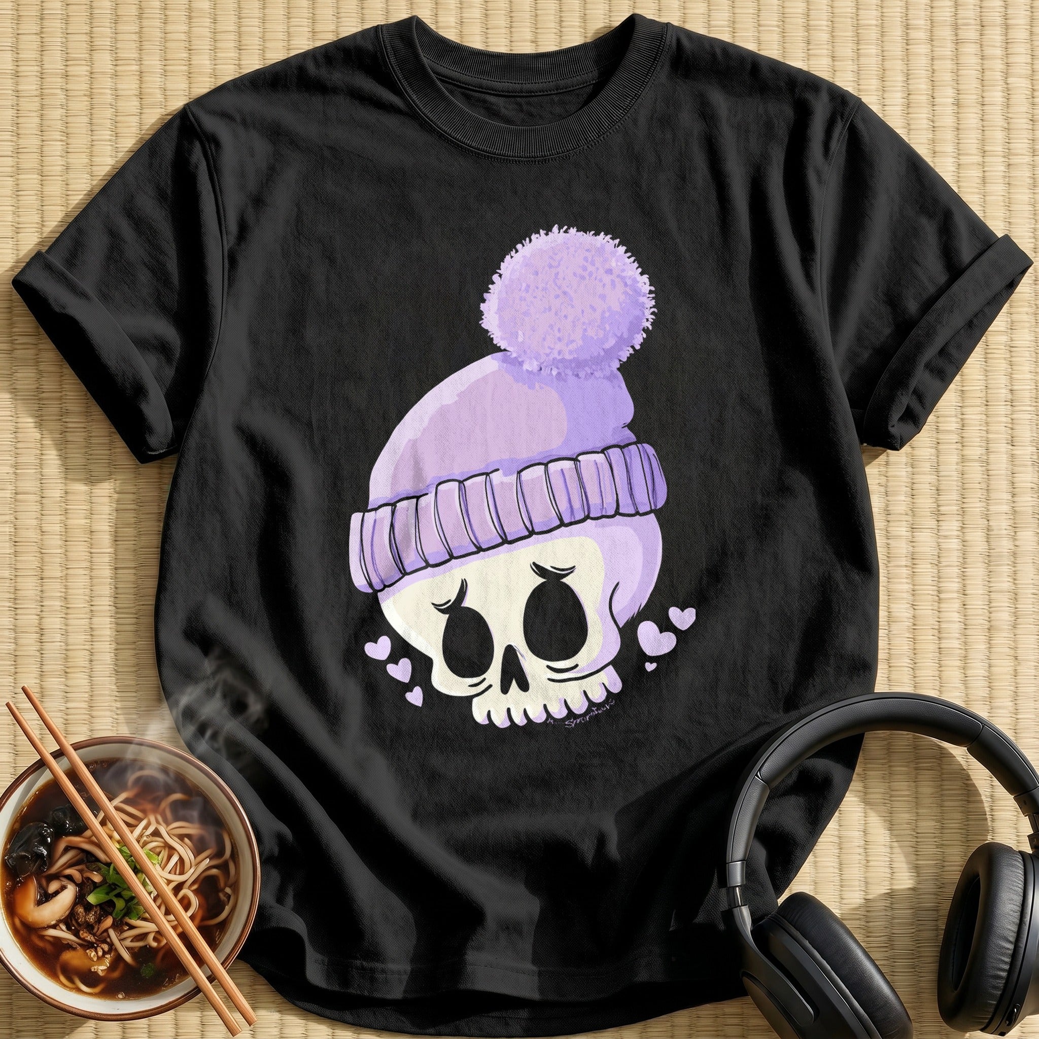 Lavender Pom Beanie Skull