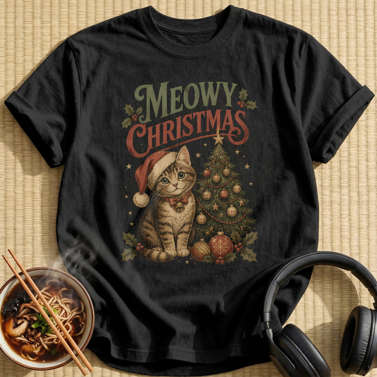Meowy Christmas 62 - Black