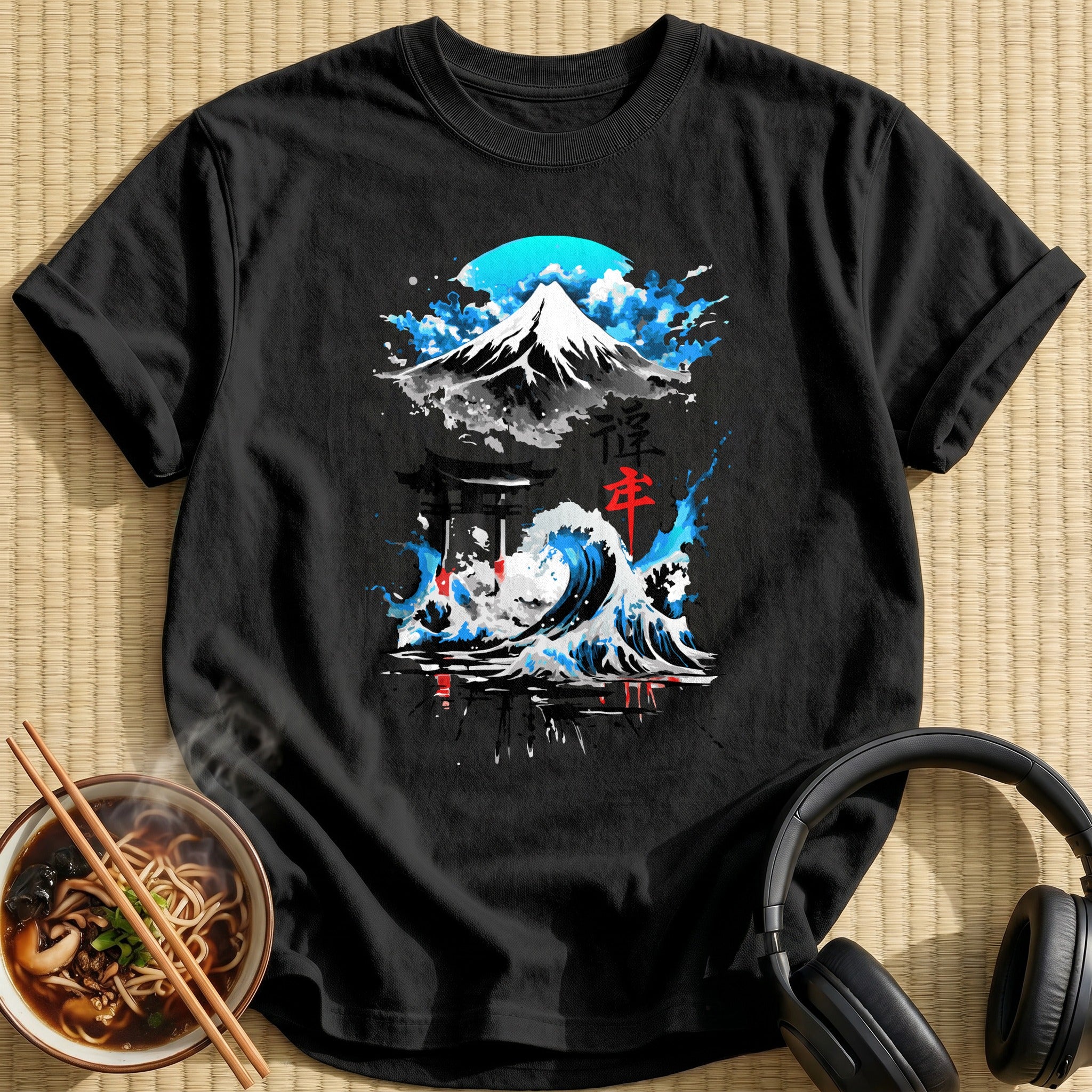 Mount Fuji Torii Wave Ink - Black