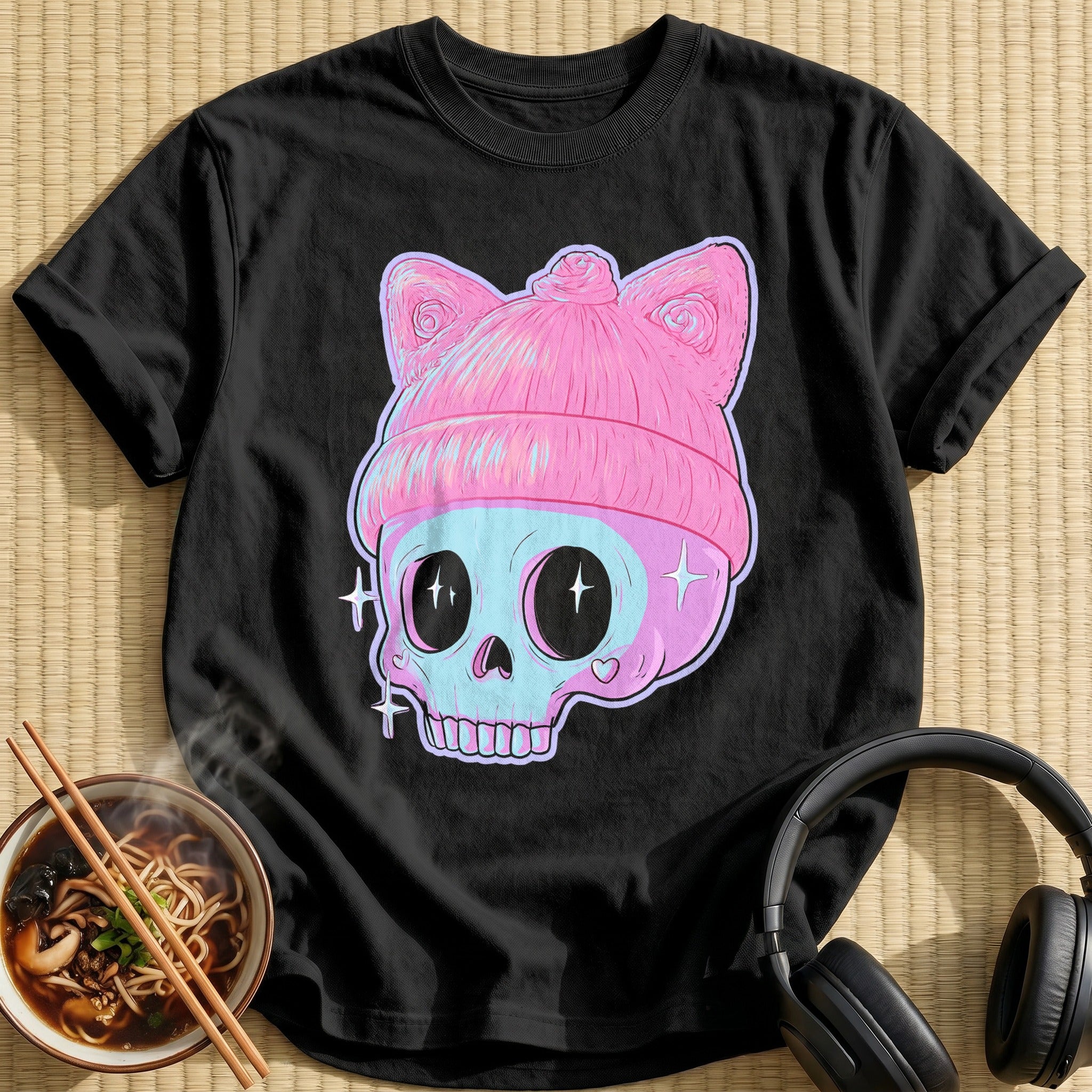 Pink Cat Beanie Skull
