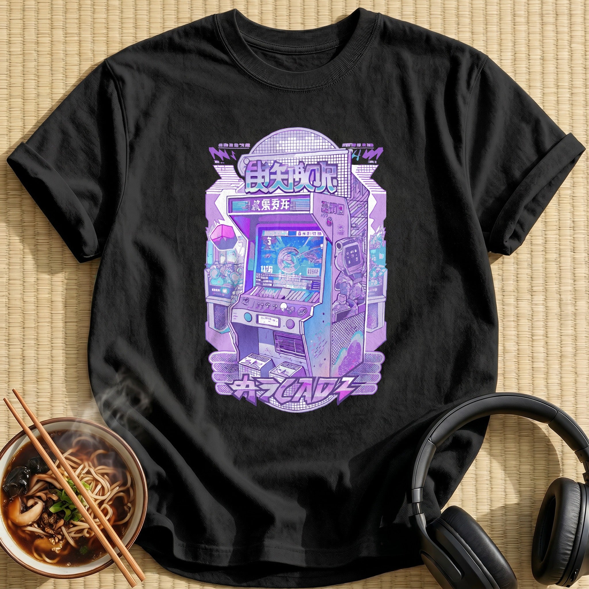 Purple Vaporwave Tokyo Arcade Machine - Black