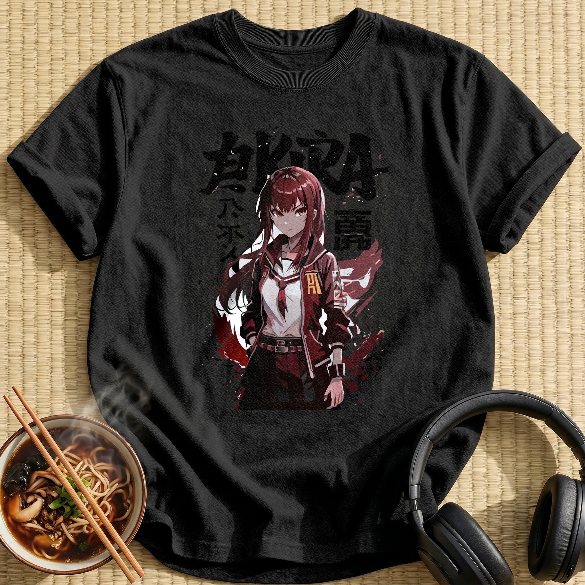 Red Haired Anime Schoolgirl Kira - Black