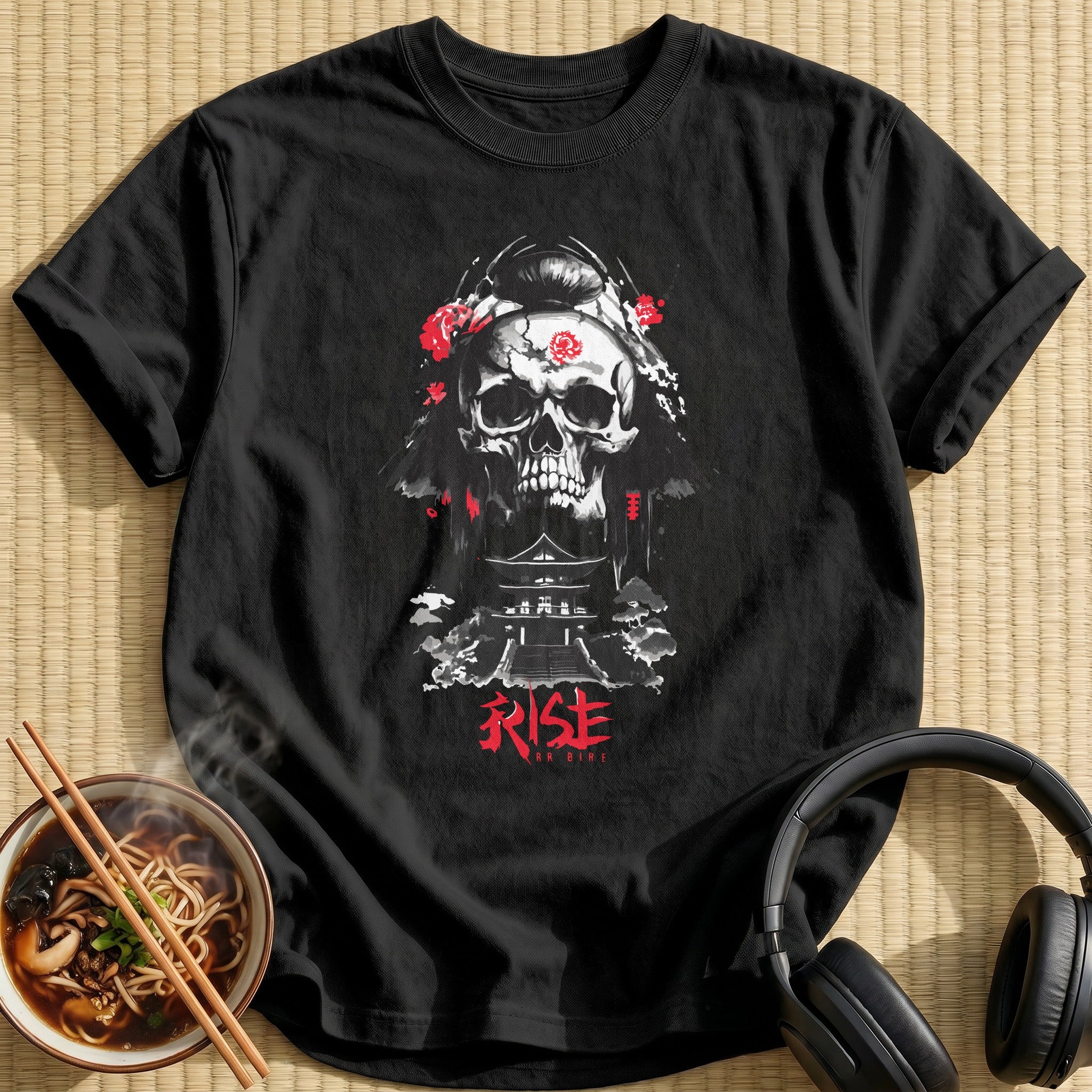 Rise Samurai Skull Temple Ink - Black