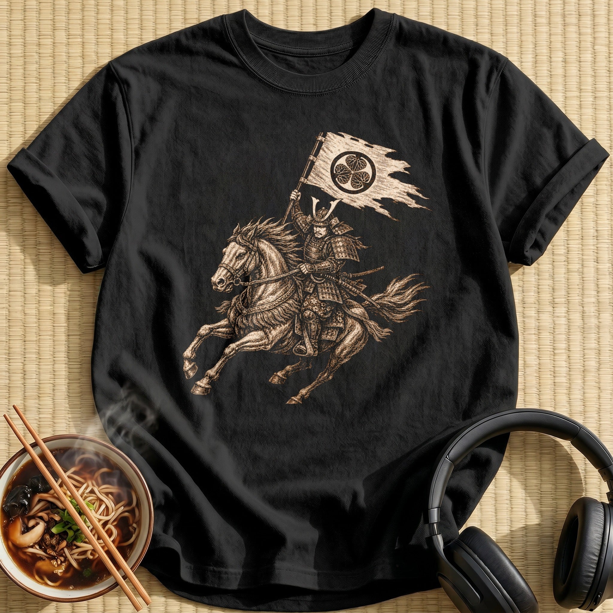 Samurai Warrior Riding Charging Horse