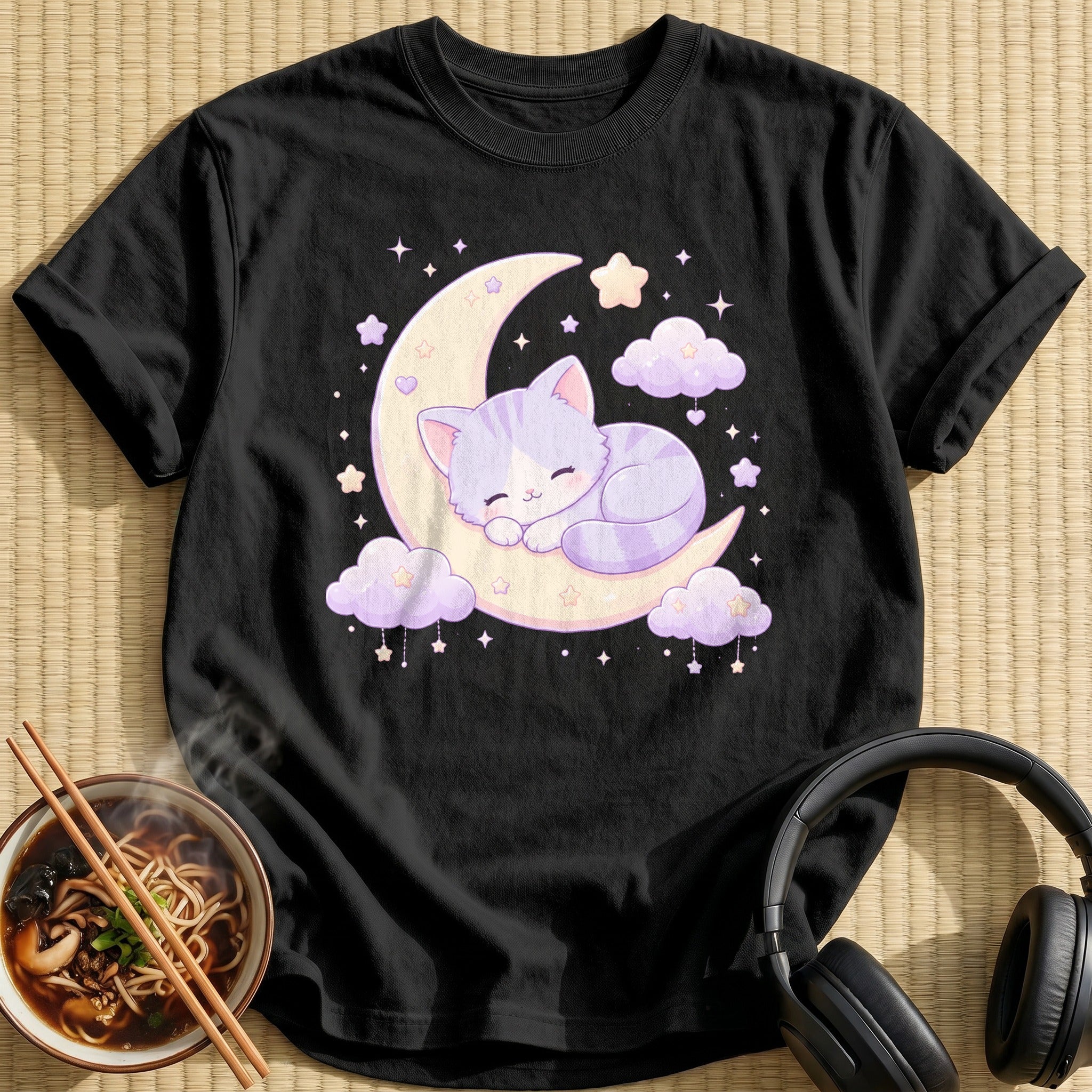 Sleepy Cat On The Moon