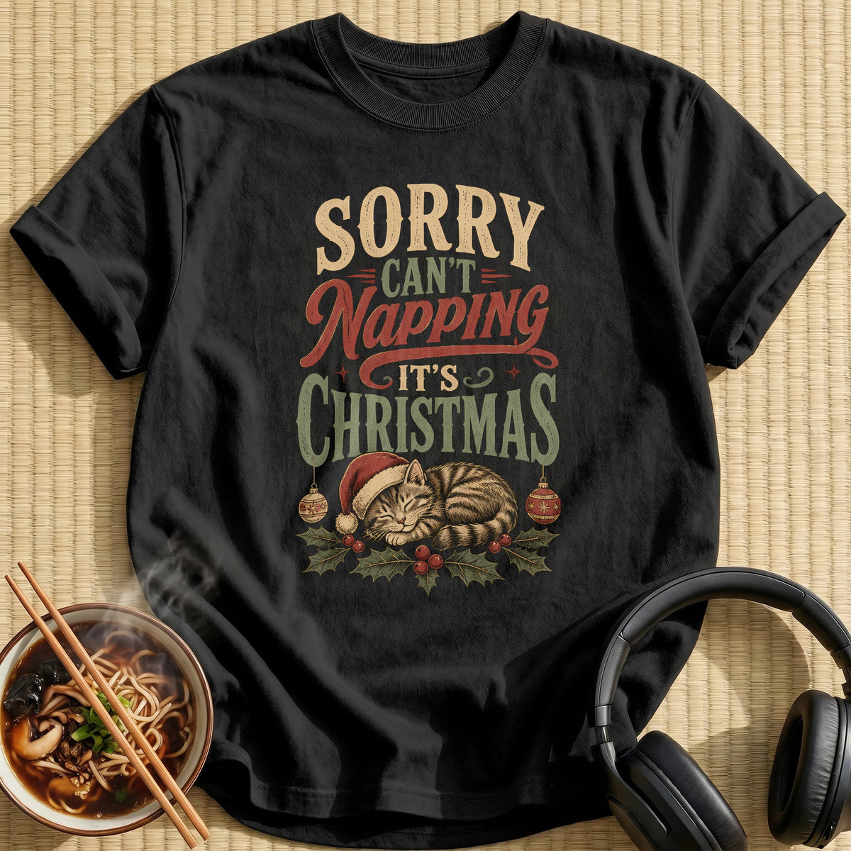 Sorry Can't Napping It's Christmas 11 - Black