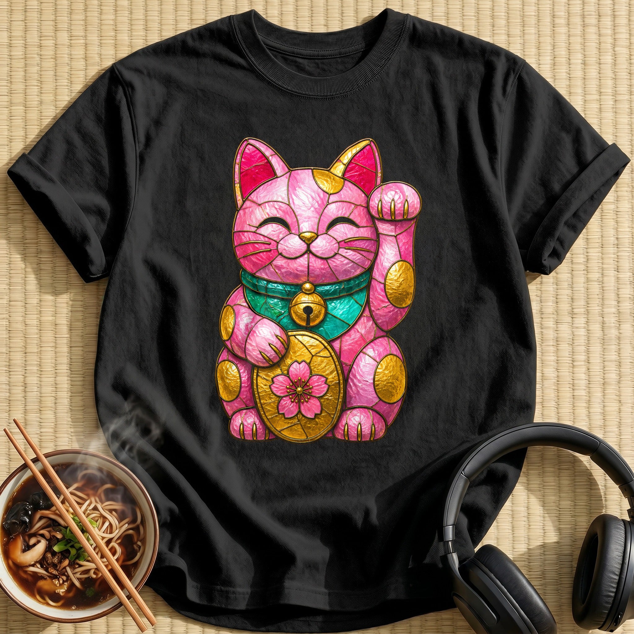 Stained Glass Maneki 69 - Black