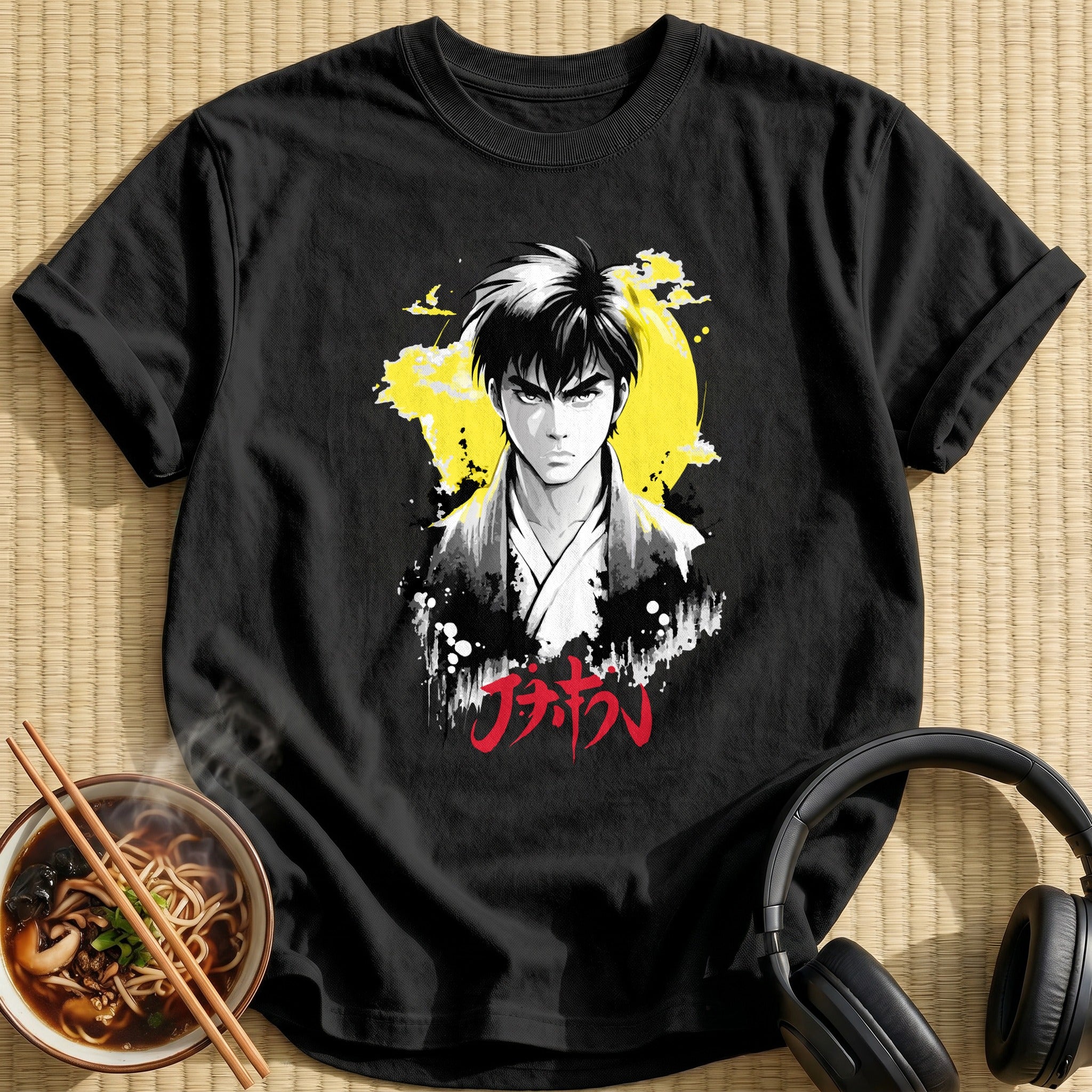 Stern Samurai Man Yellow Sun - Black