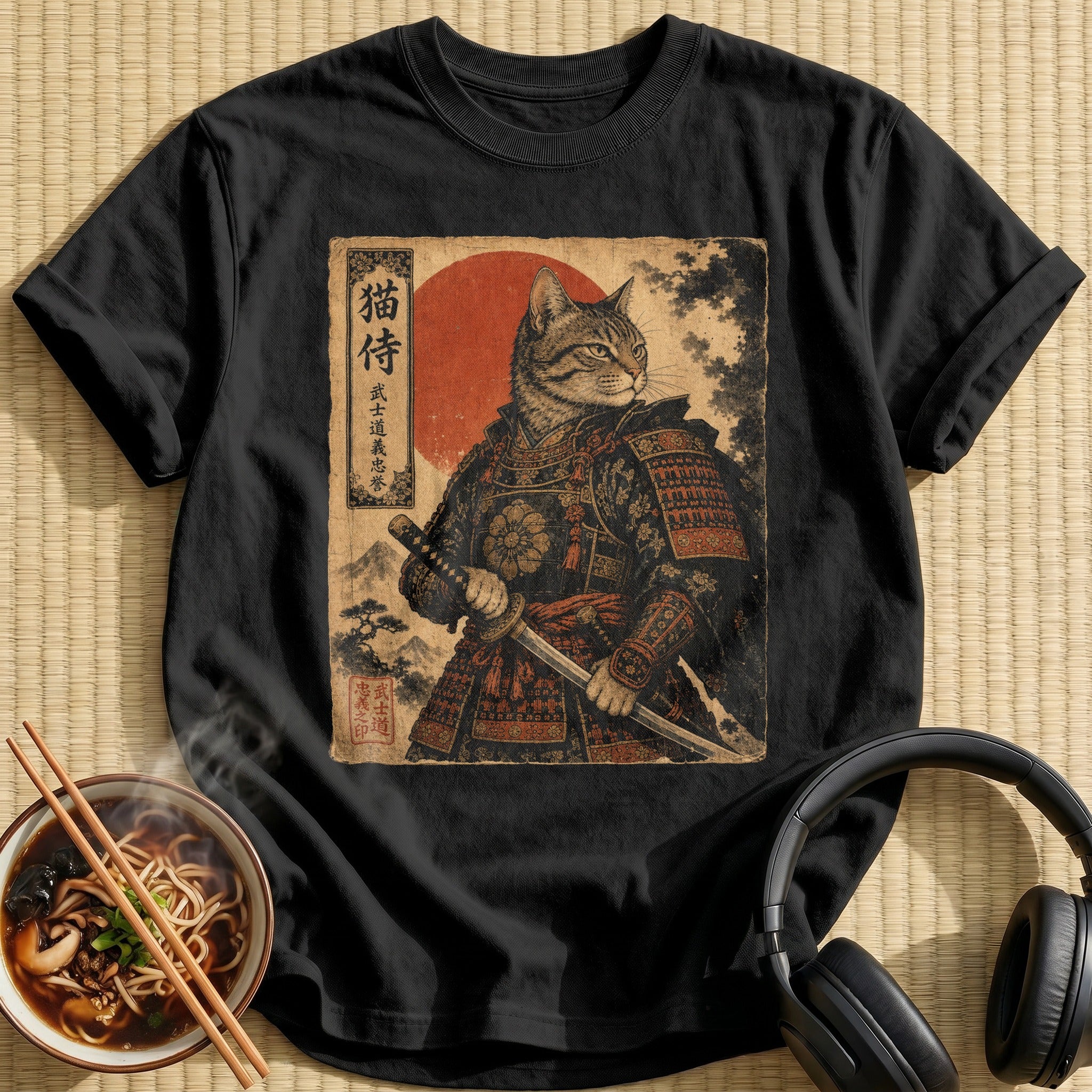 Tabby Cat Samurai With Katana