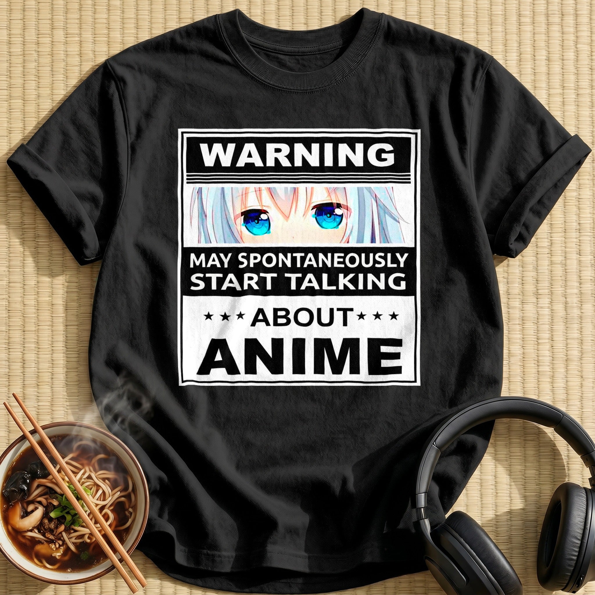 Warning May Start Talking Anime - Black