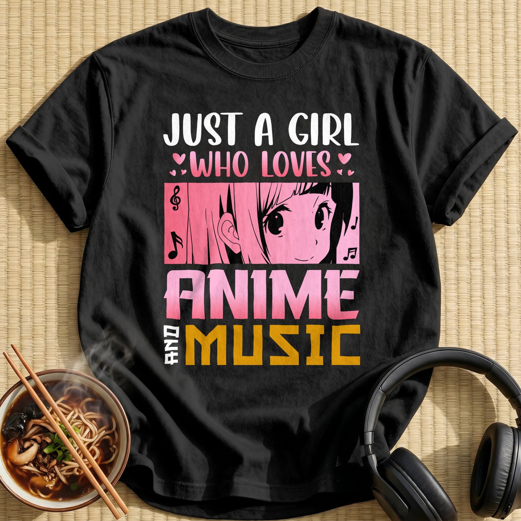 Who Loves Anime Music Girl - Black
