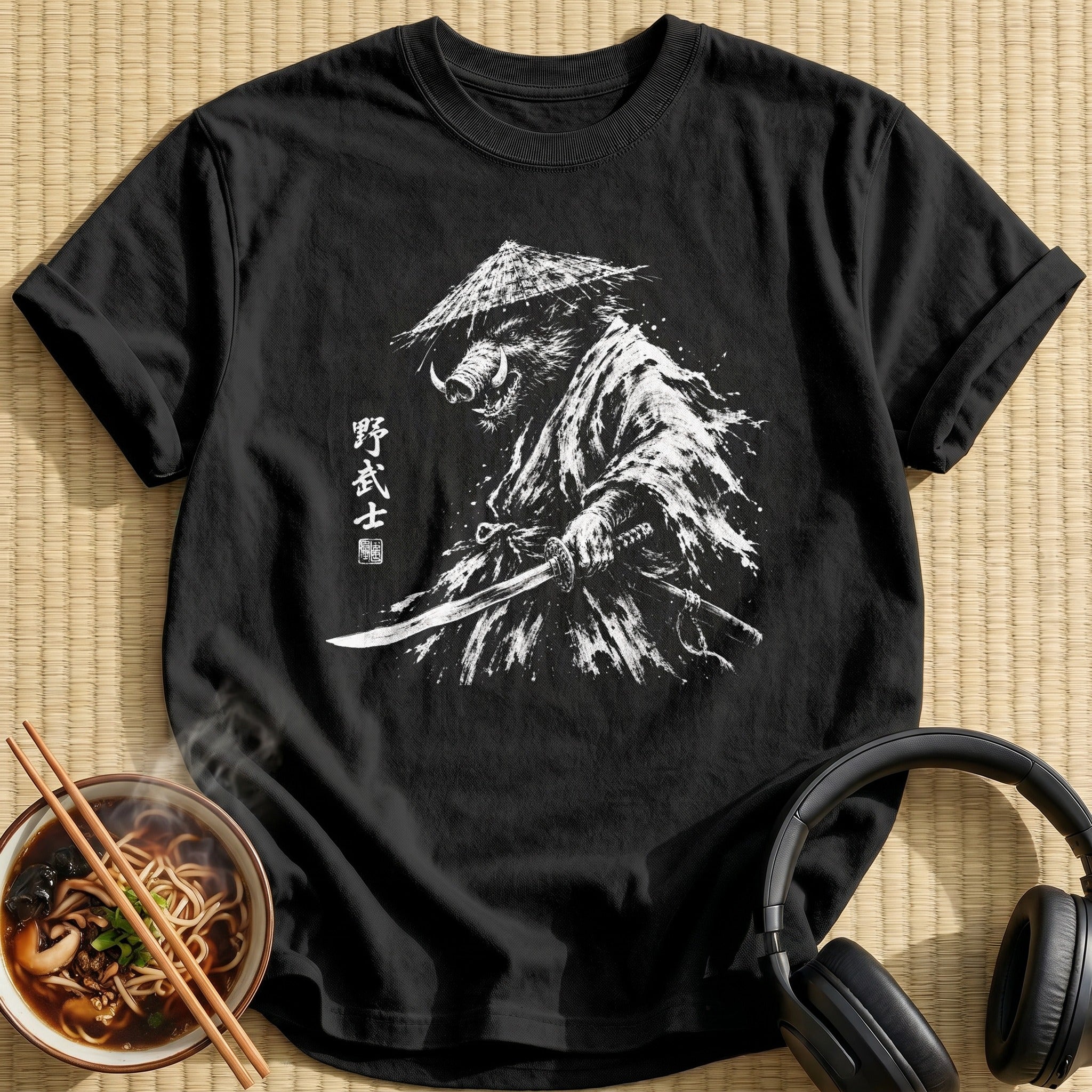 Wild Boar Samurai Ink Portrait
