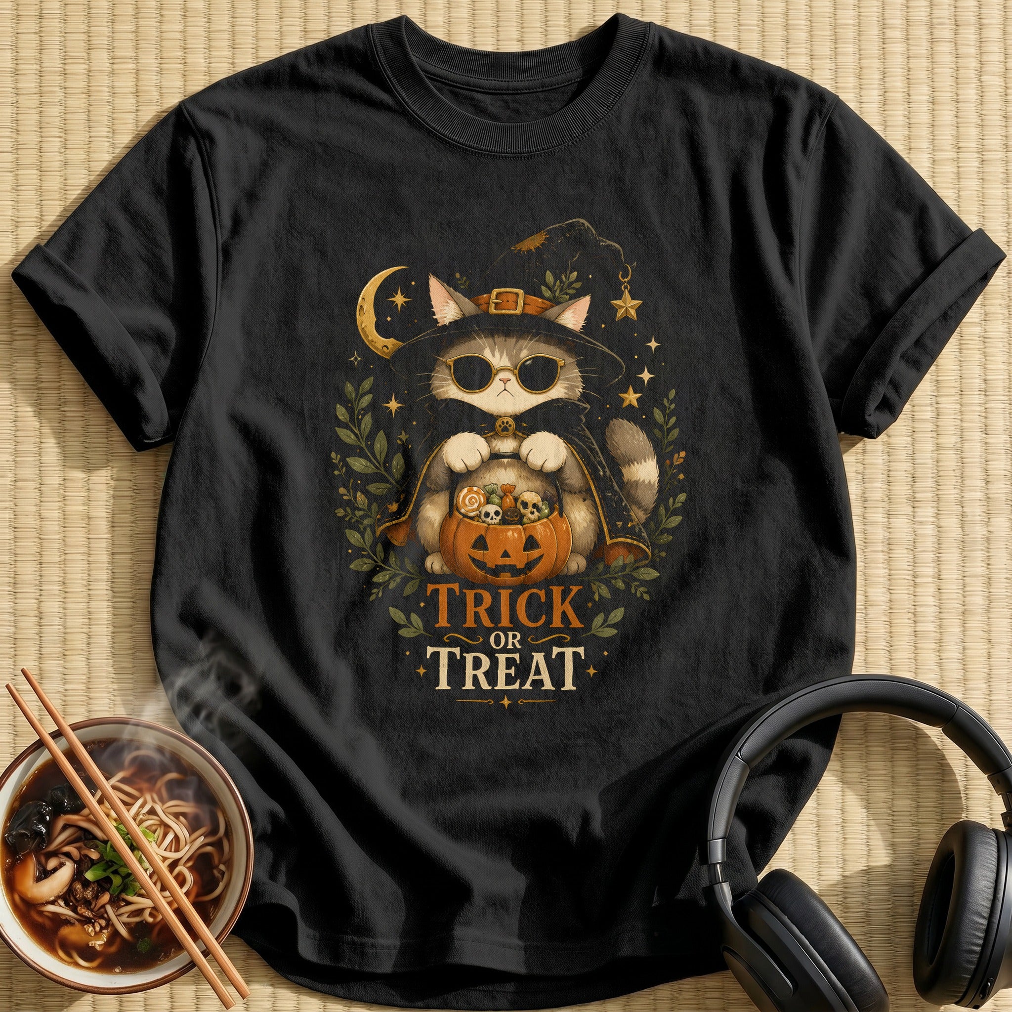 Witch Cat Trick Or Treat - Black