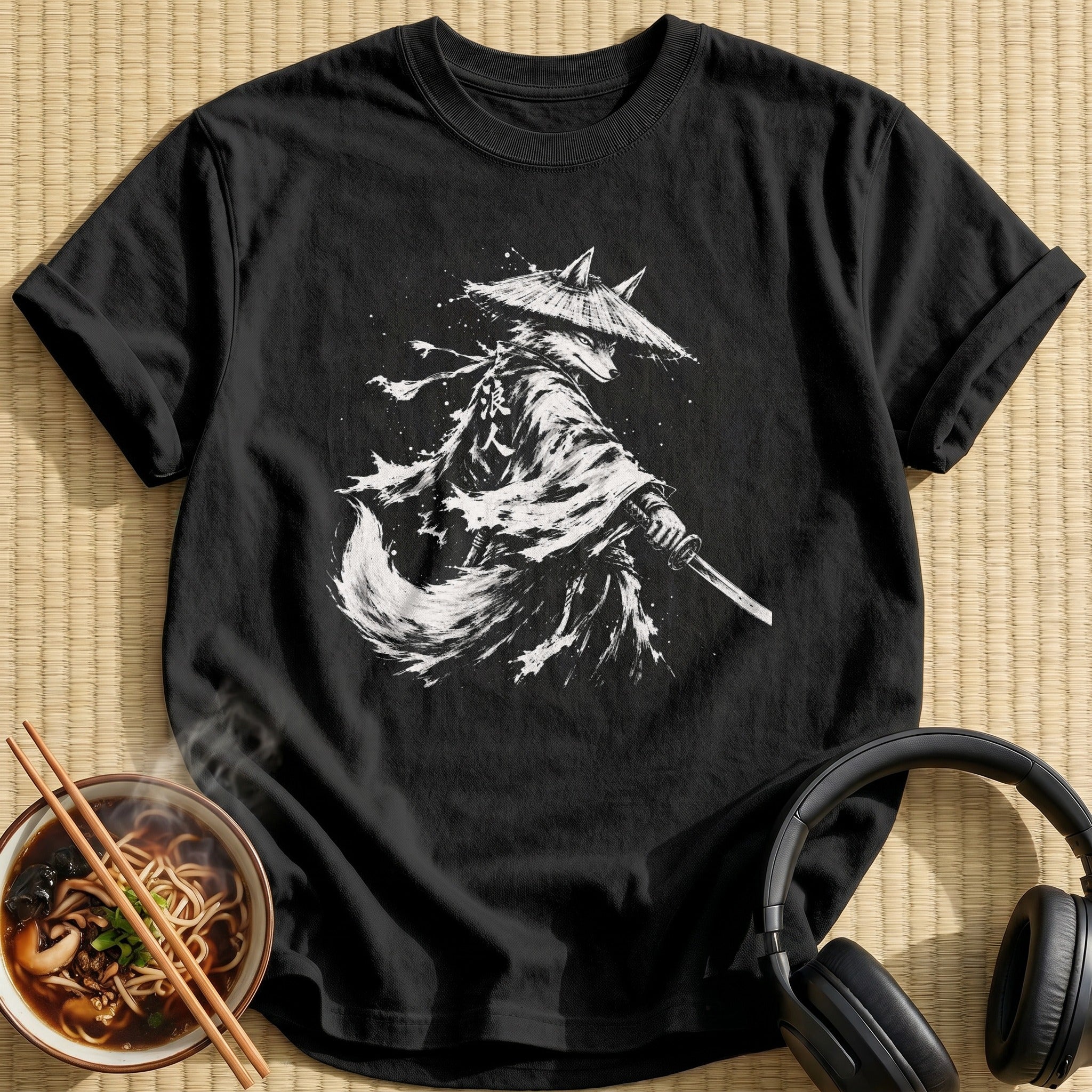Wolf Ronin Splattered Ink Style