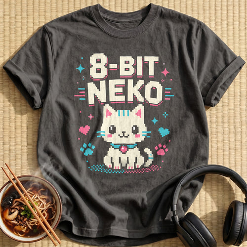 8 Bit Neko Pixel 53 - Charcoal