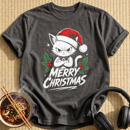 Angry Kitty Merry Christmas 93 - Charcoal