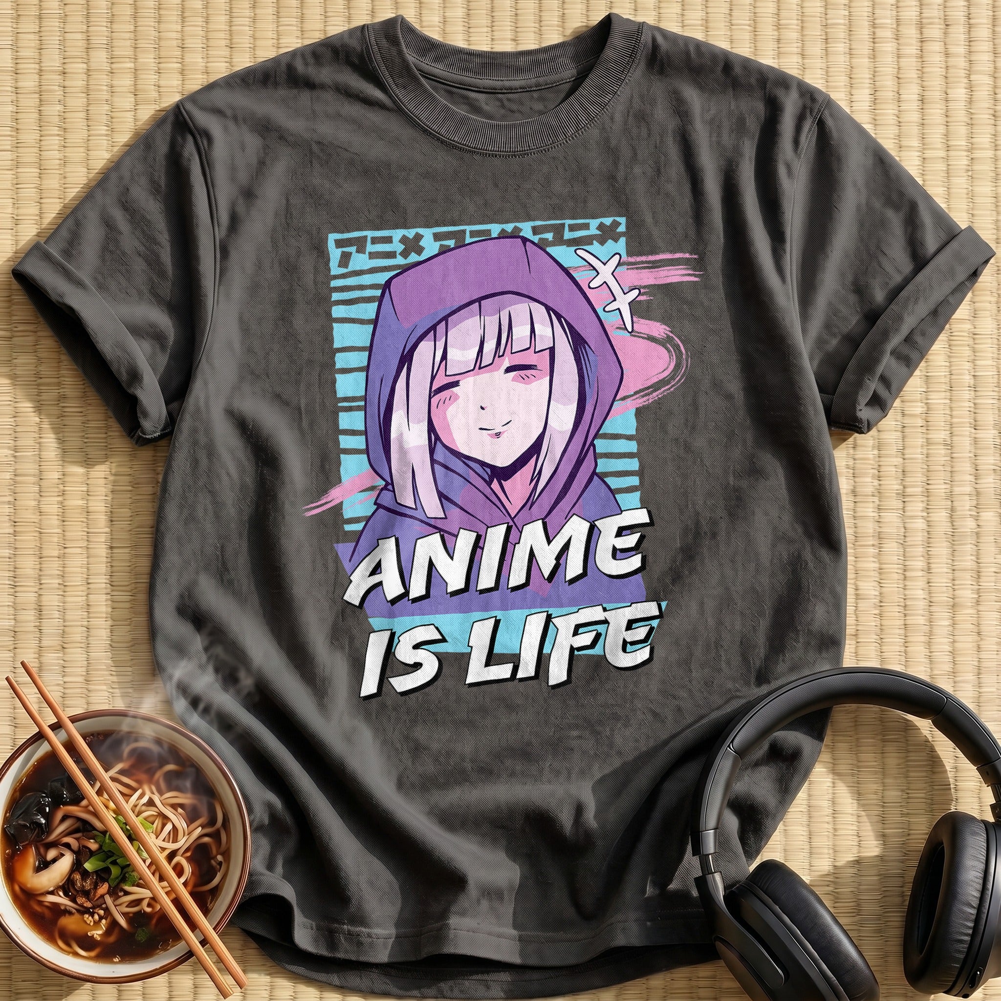 Anime Is Life Hooded Girl - Charcoal