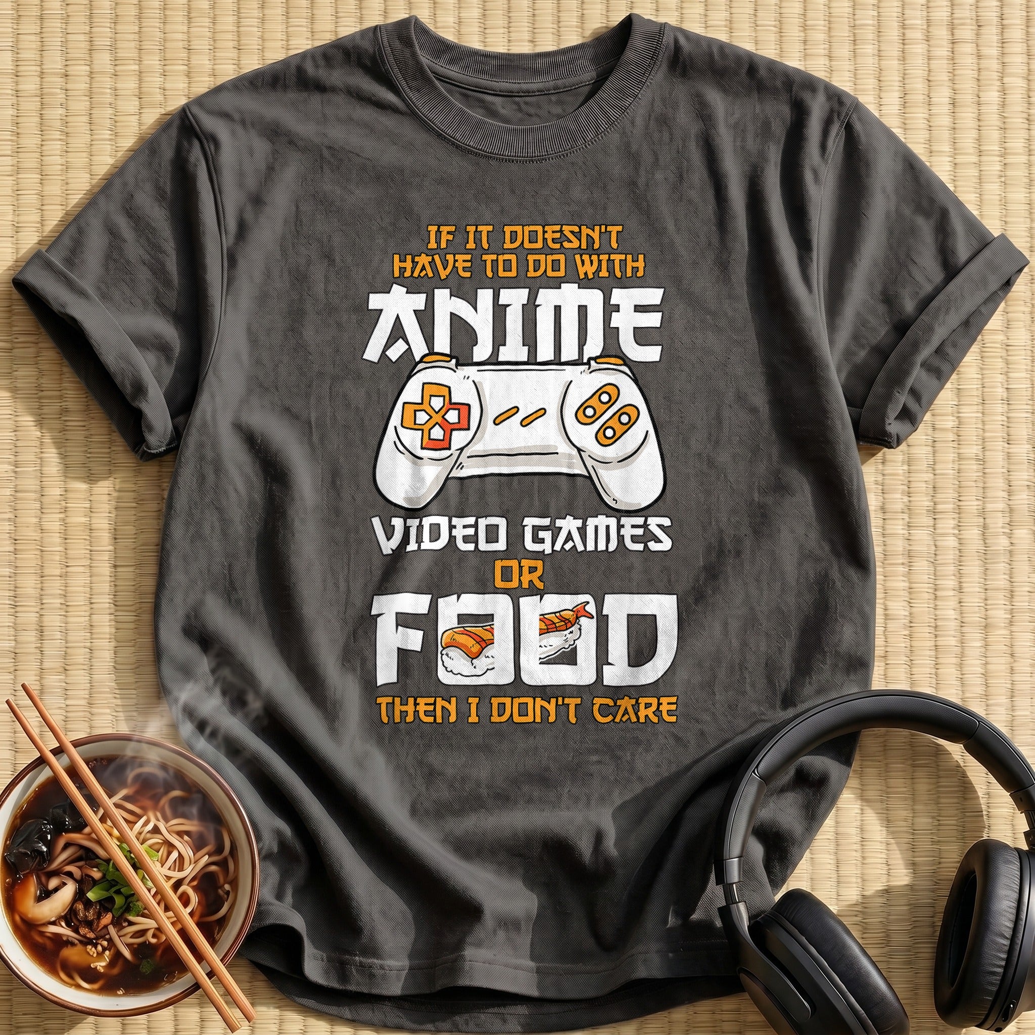 Anime Video Games Or Food - Charcoal