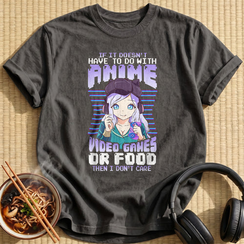 Anime Video Games Or Food Gamer - Charcoal