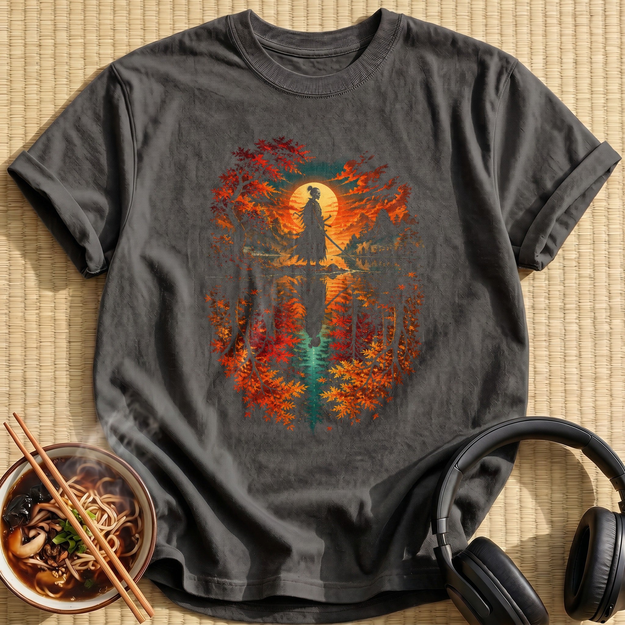 Autumn Lake Samurai - Charcoal