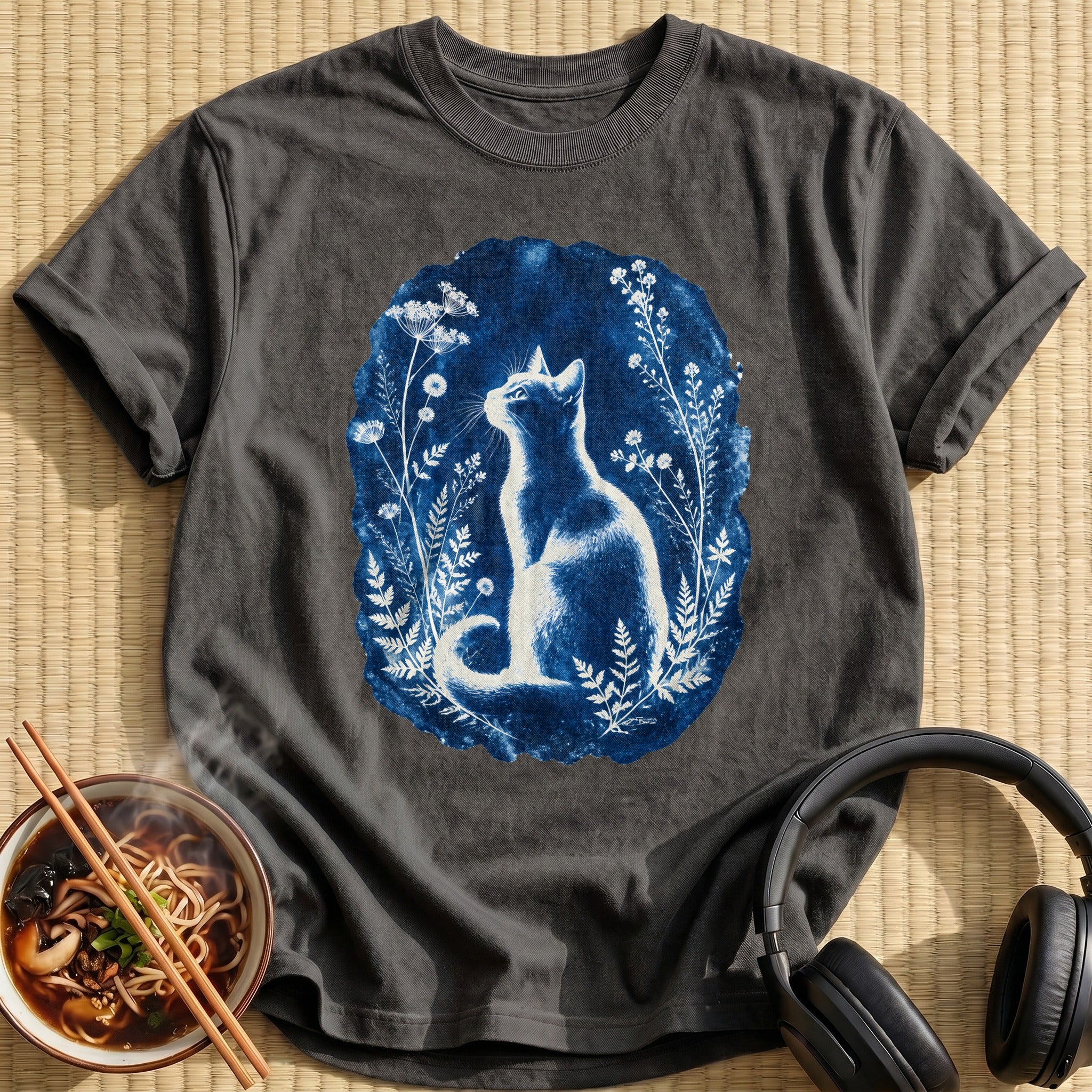 Cyanotype Cat 13 - Charcoal