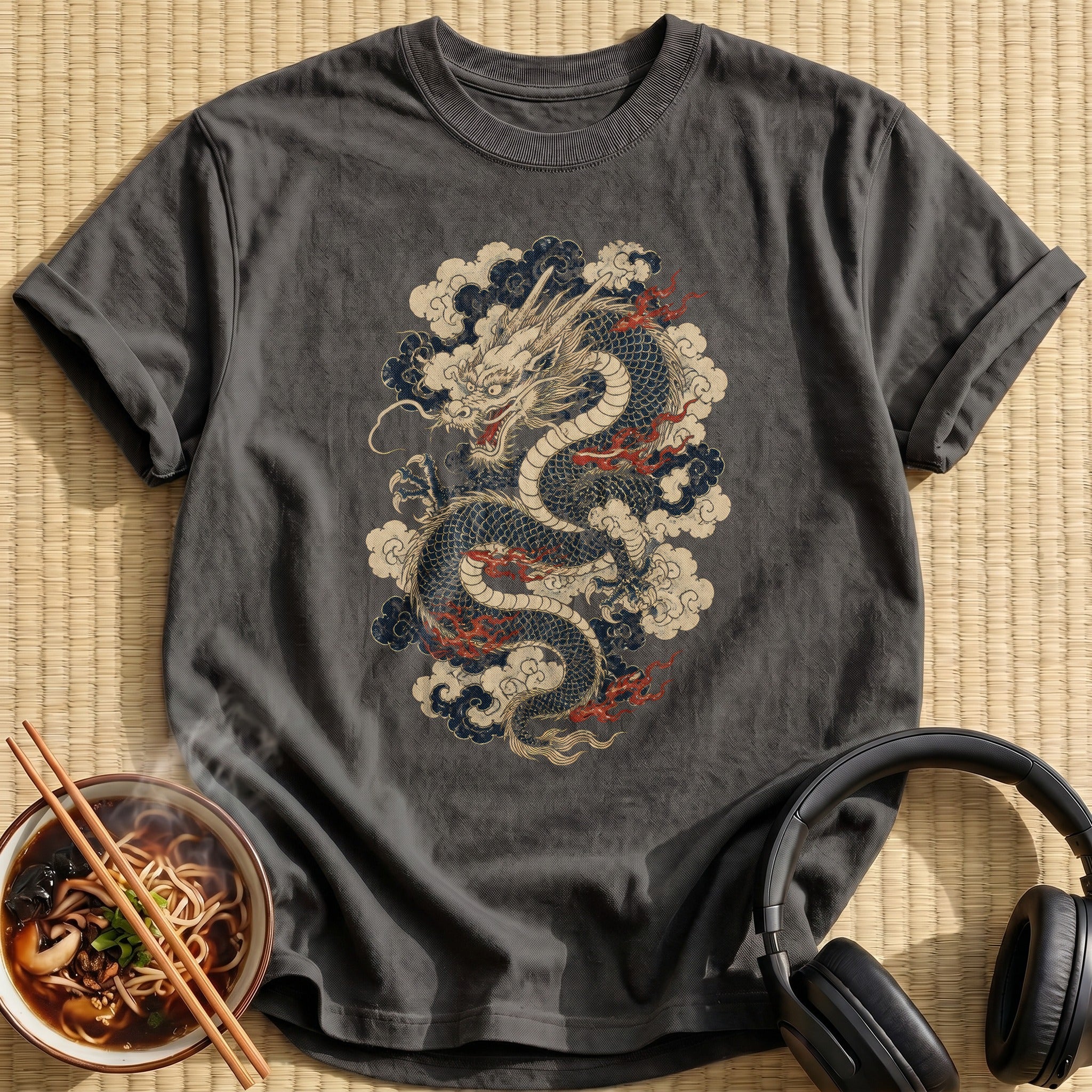 Dragon Ukiyoe 75 - Charcoal