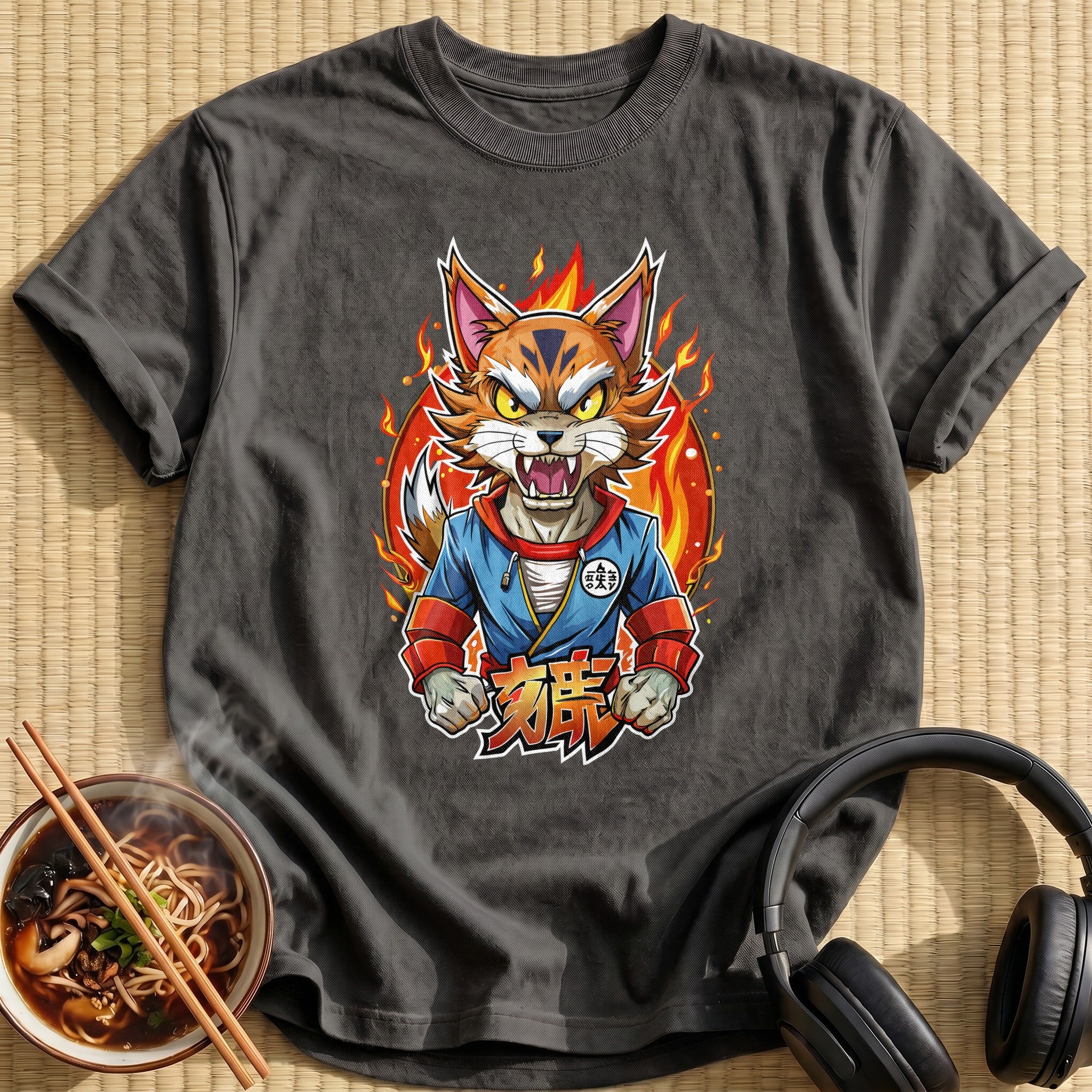 Fierce Fiery Tiger Fighter Mascot - Charcoal