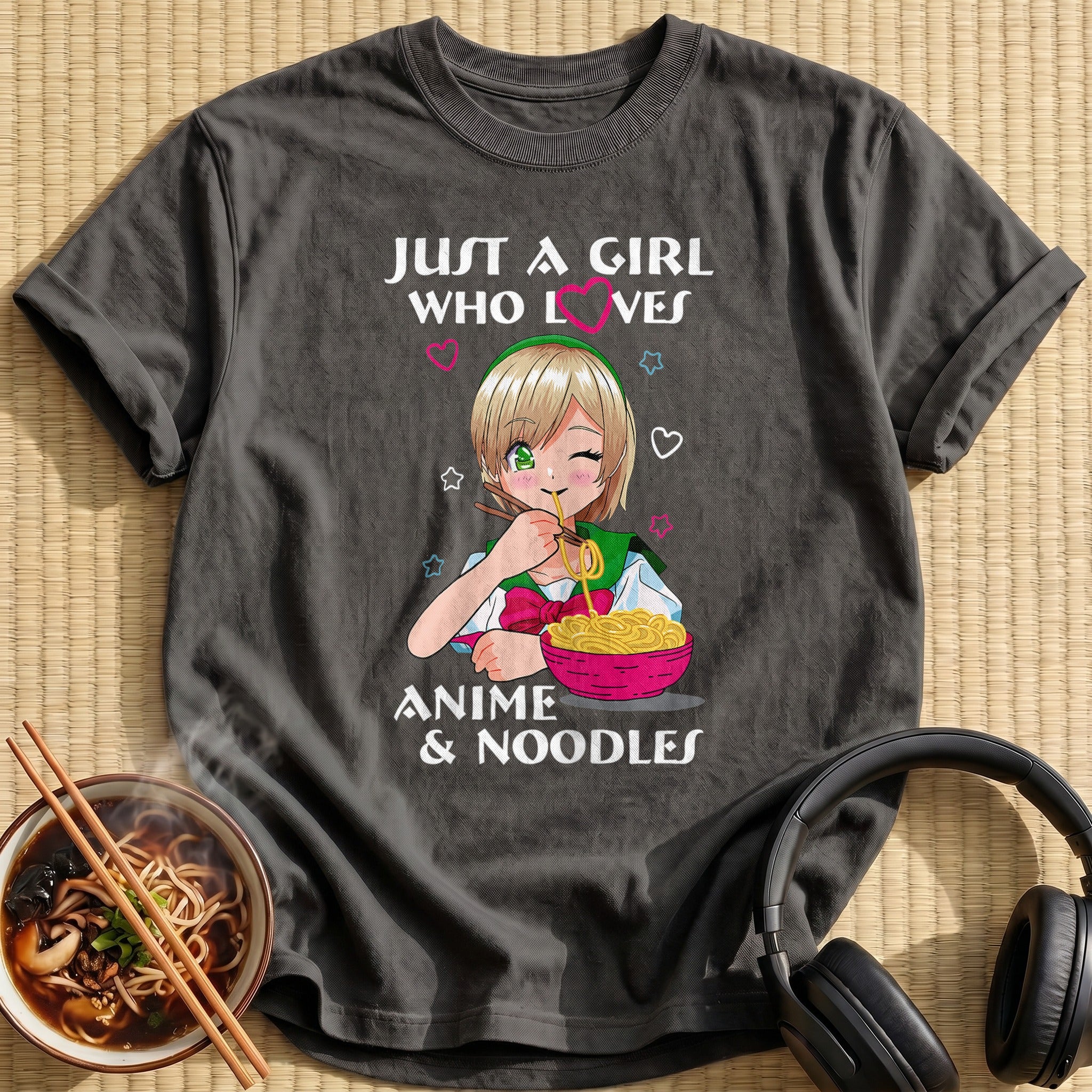 Girl Who Loves Anime Noodles - Charcoal